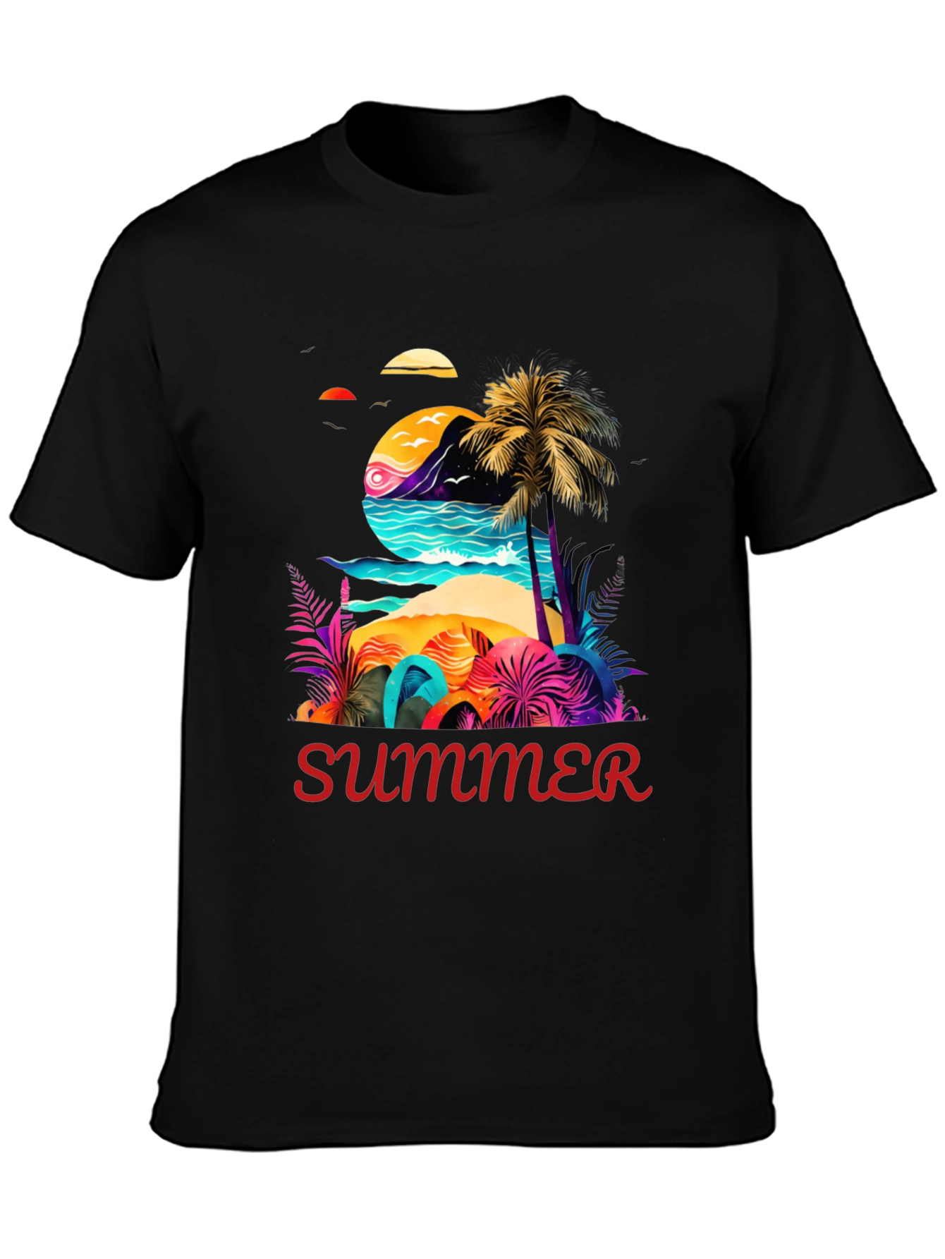 Summer Beach T-Shirt - Tropical Design