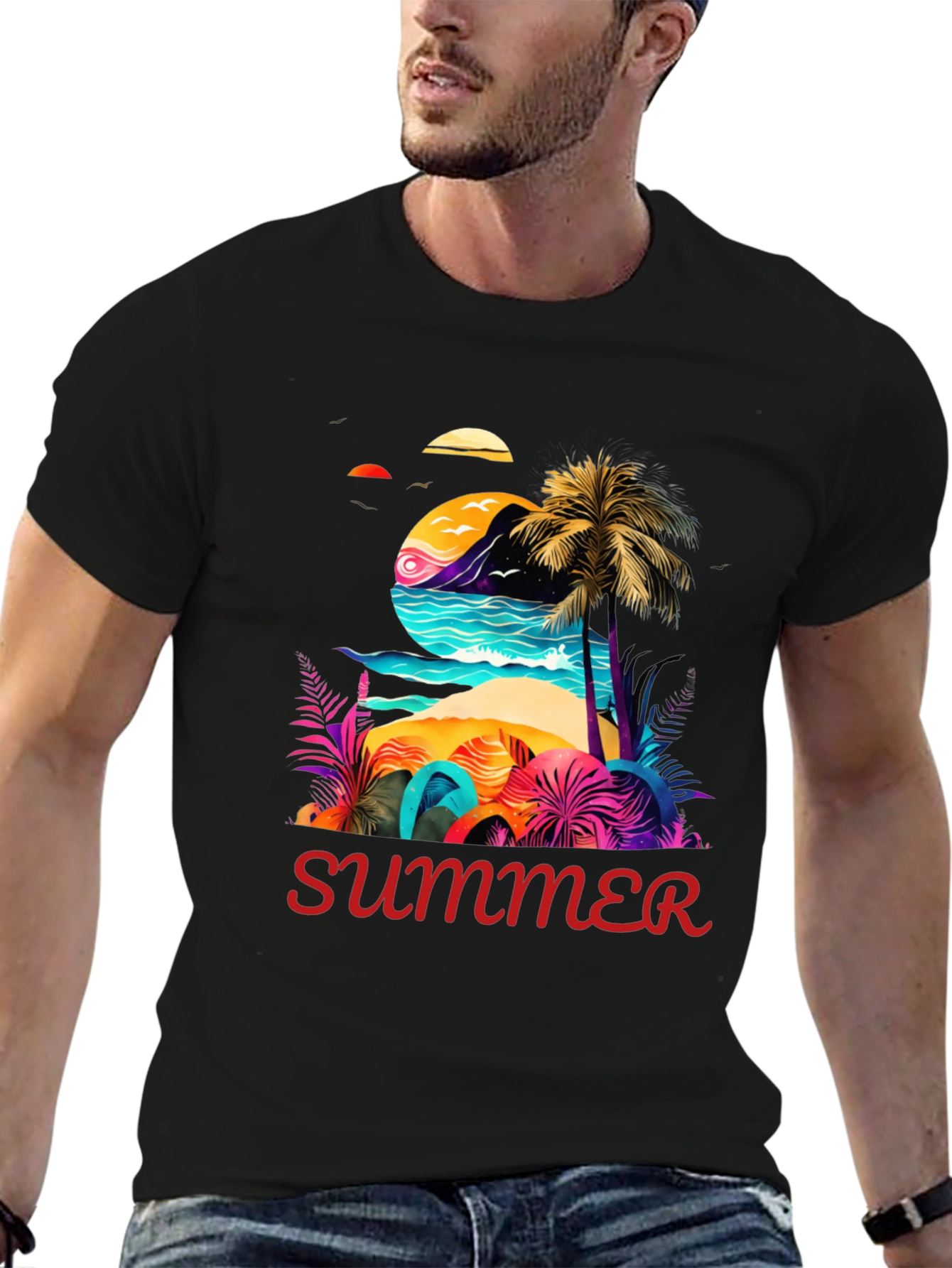 Summer Beach T-Shirt - Tropical Design