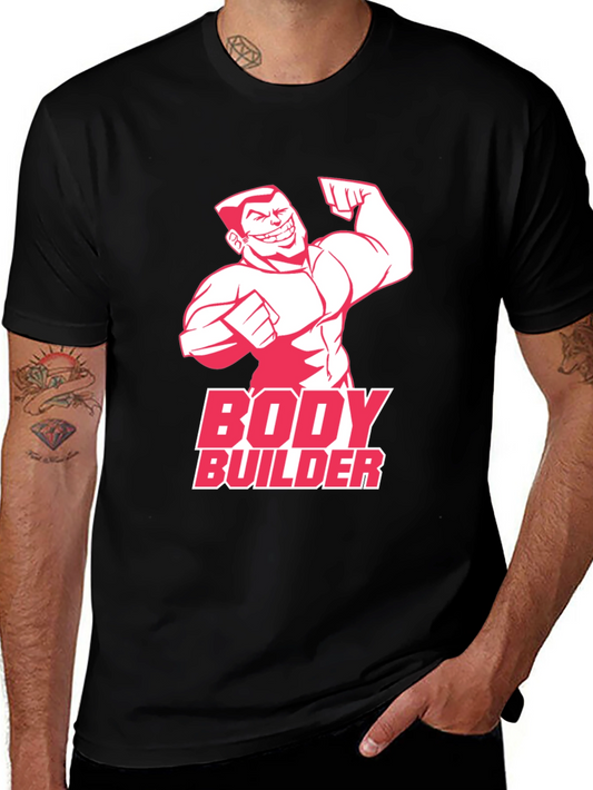 Bodybuilder Graphic Tee - Mens Black T-Shirt