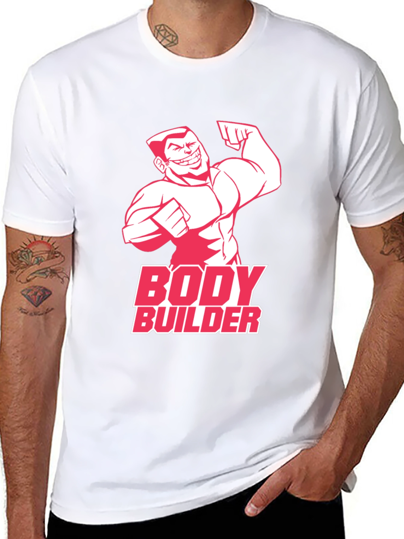 Bodybuilder Graphic Tee - Mens Black T-Shirt