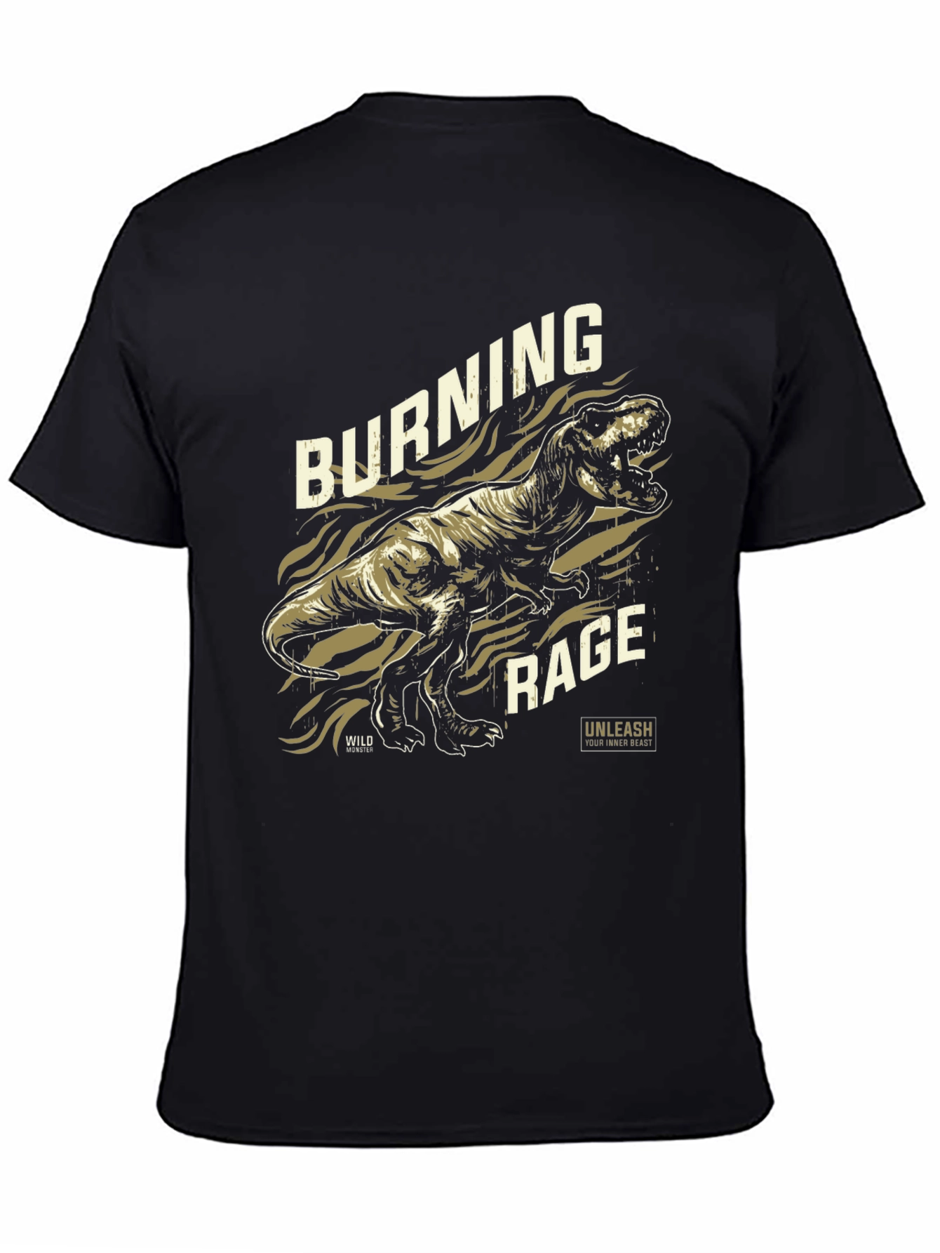 Burning Rage Dinosaur Graphic T-Shirt