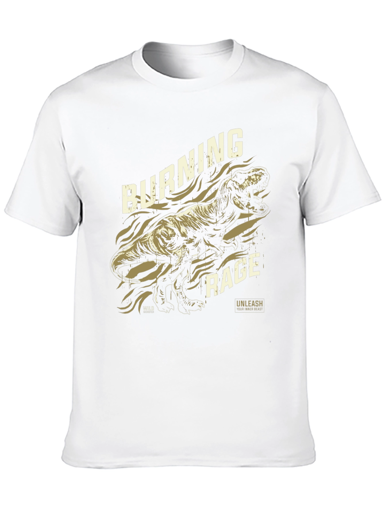 Burning Rage Dinosaur Graphic T-Shirt