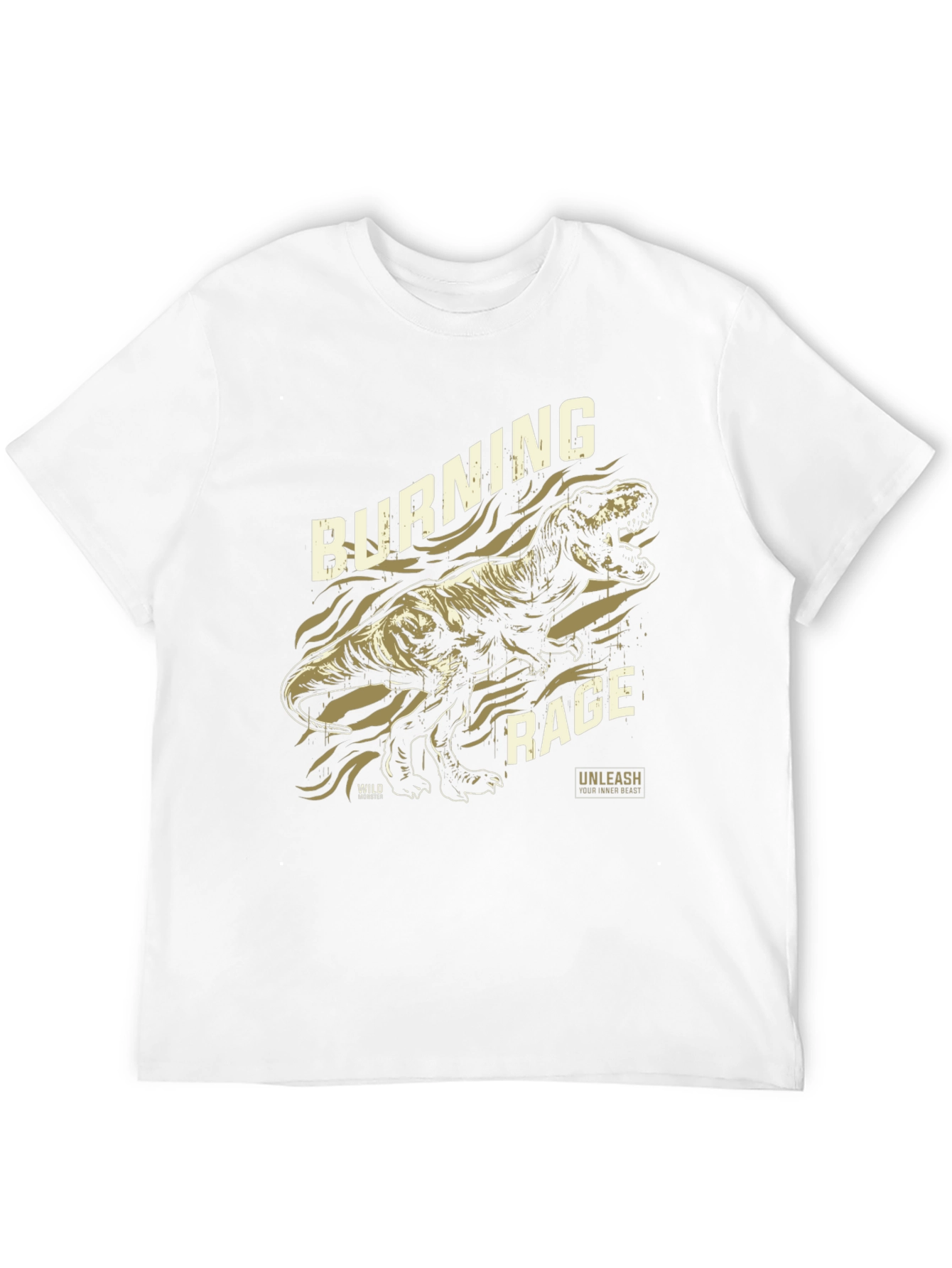 Burning Rage Dinosaur Graphic T-Shirt