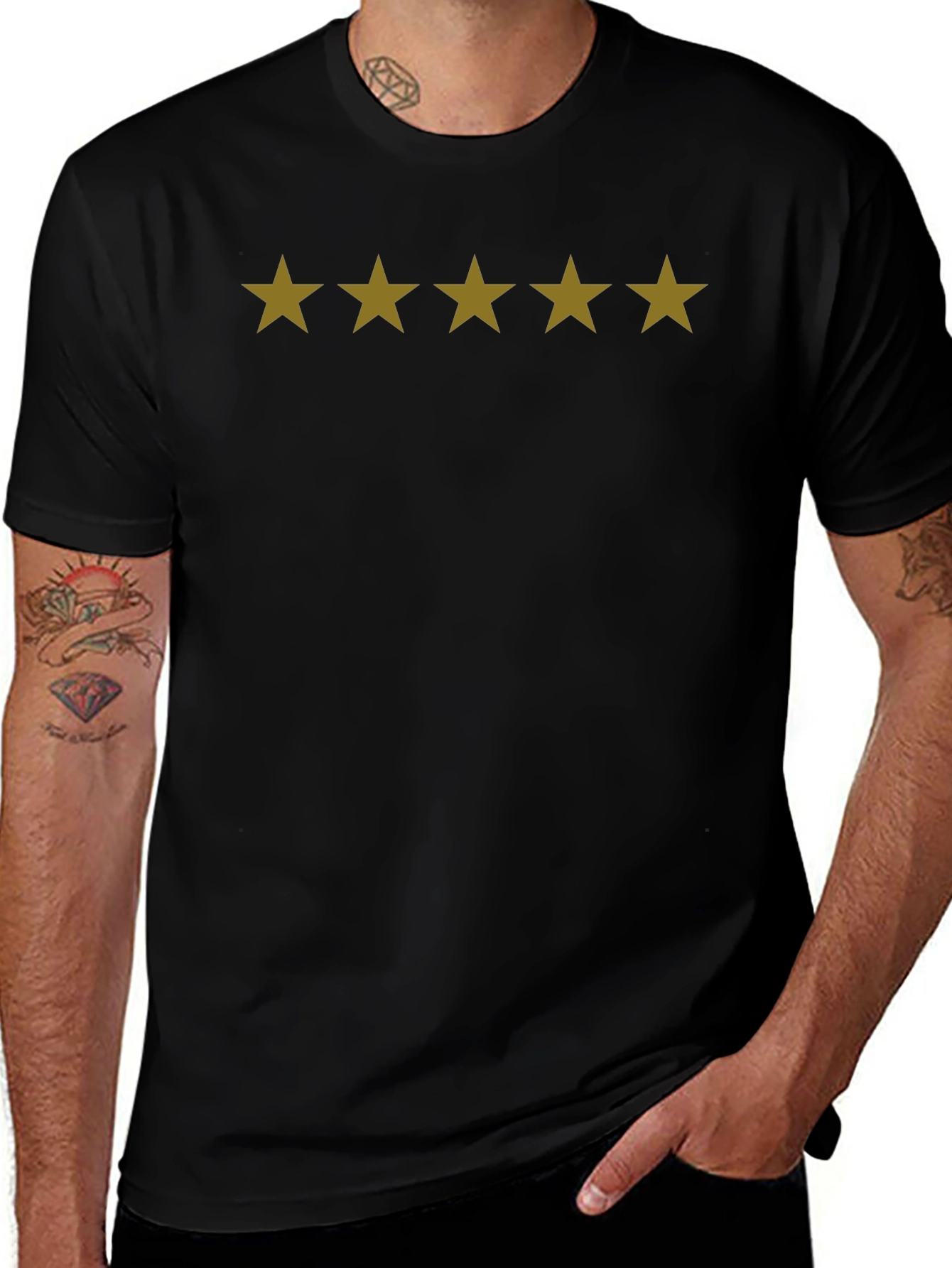 5 Star Review Black T-Shirt
