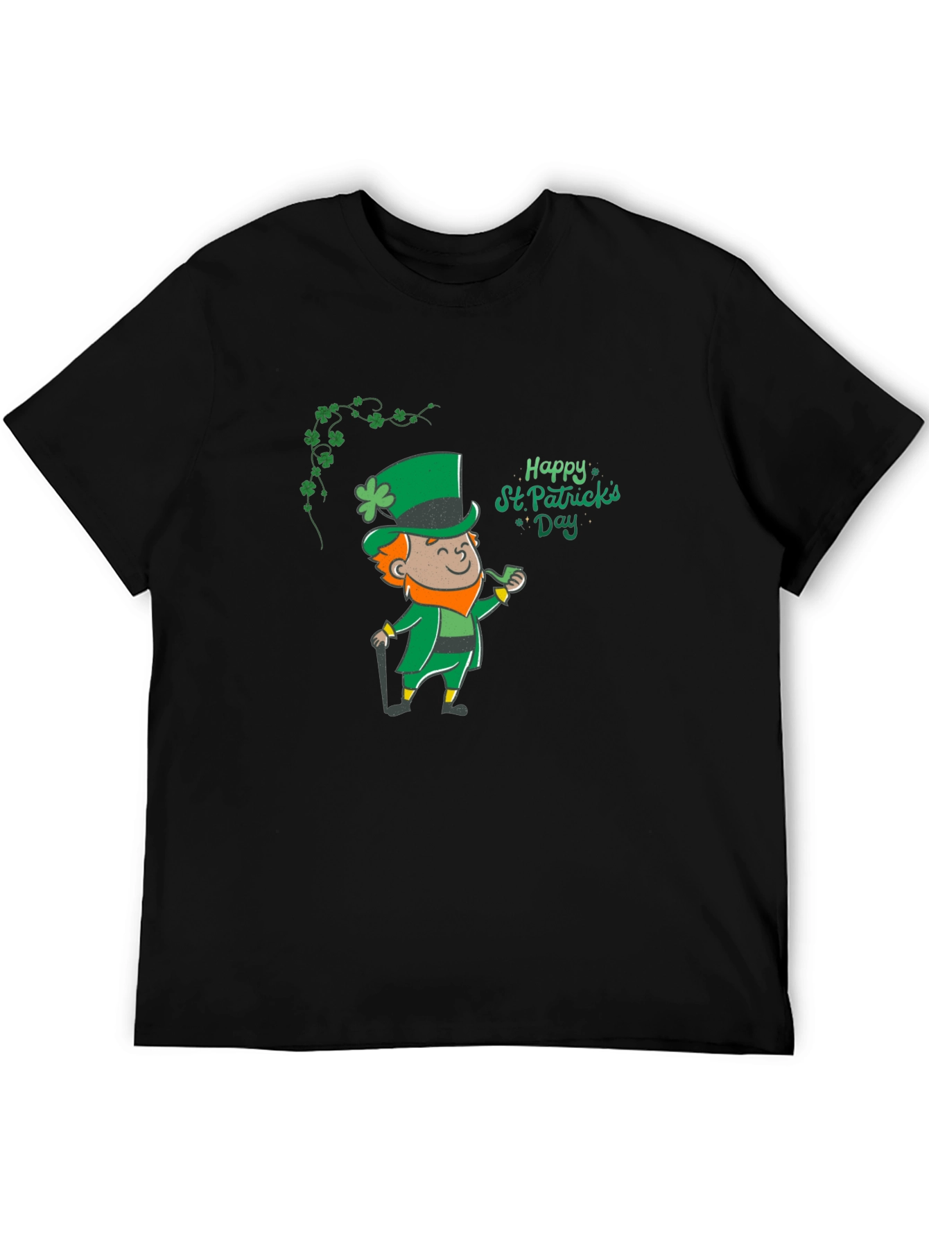 St. Patricks Day Leprechaun Black T-Shirt