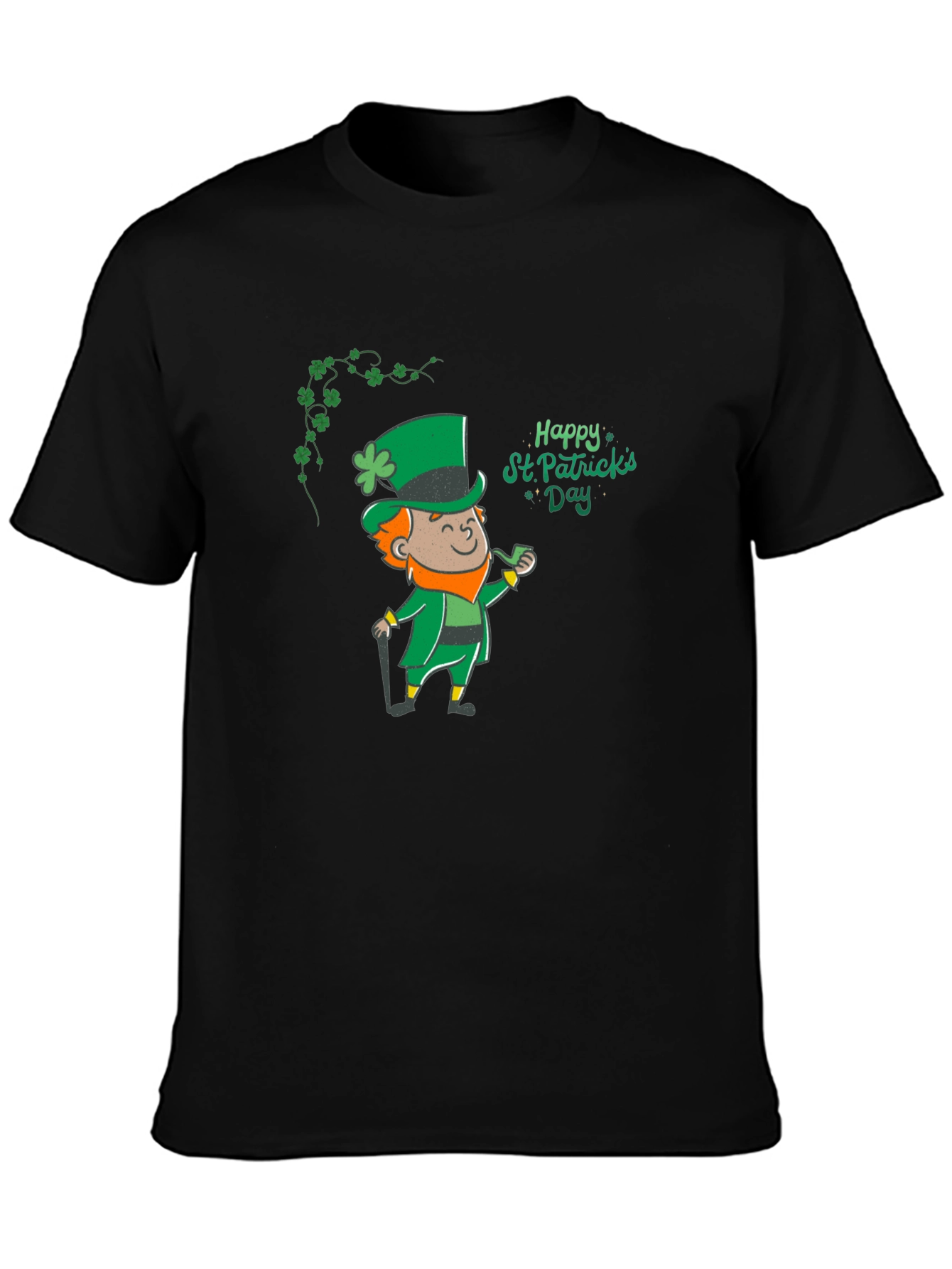 St. Patricks Day Leprechaun Black T-Shirt