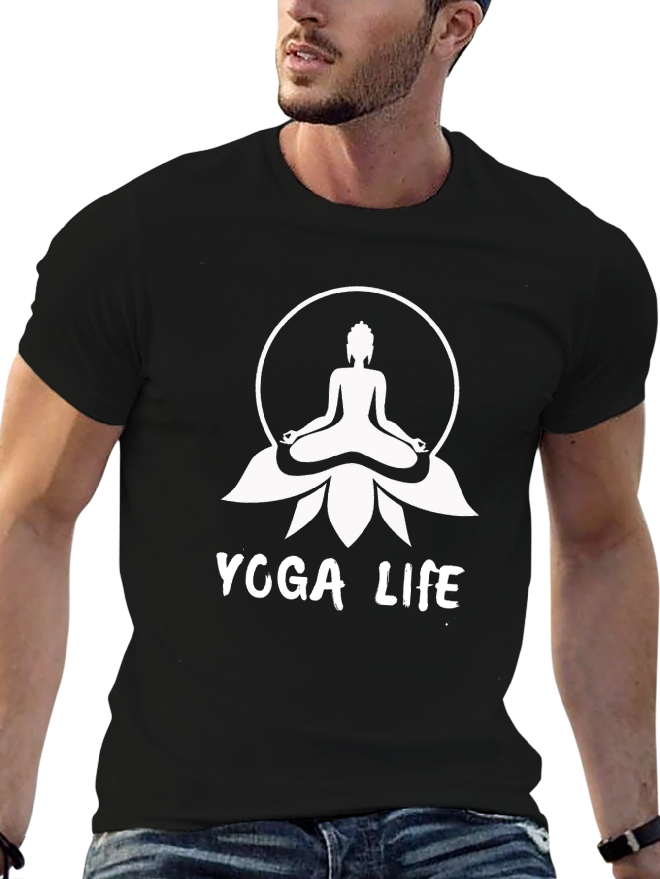 Yoga Life Buddha Graphic Tee - Black