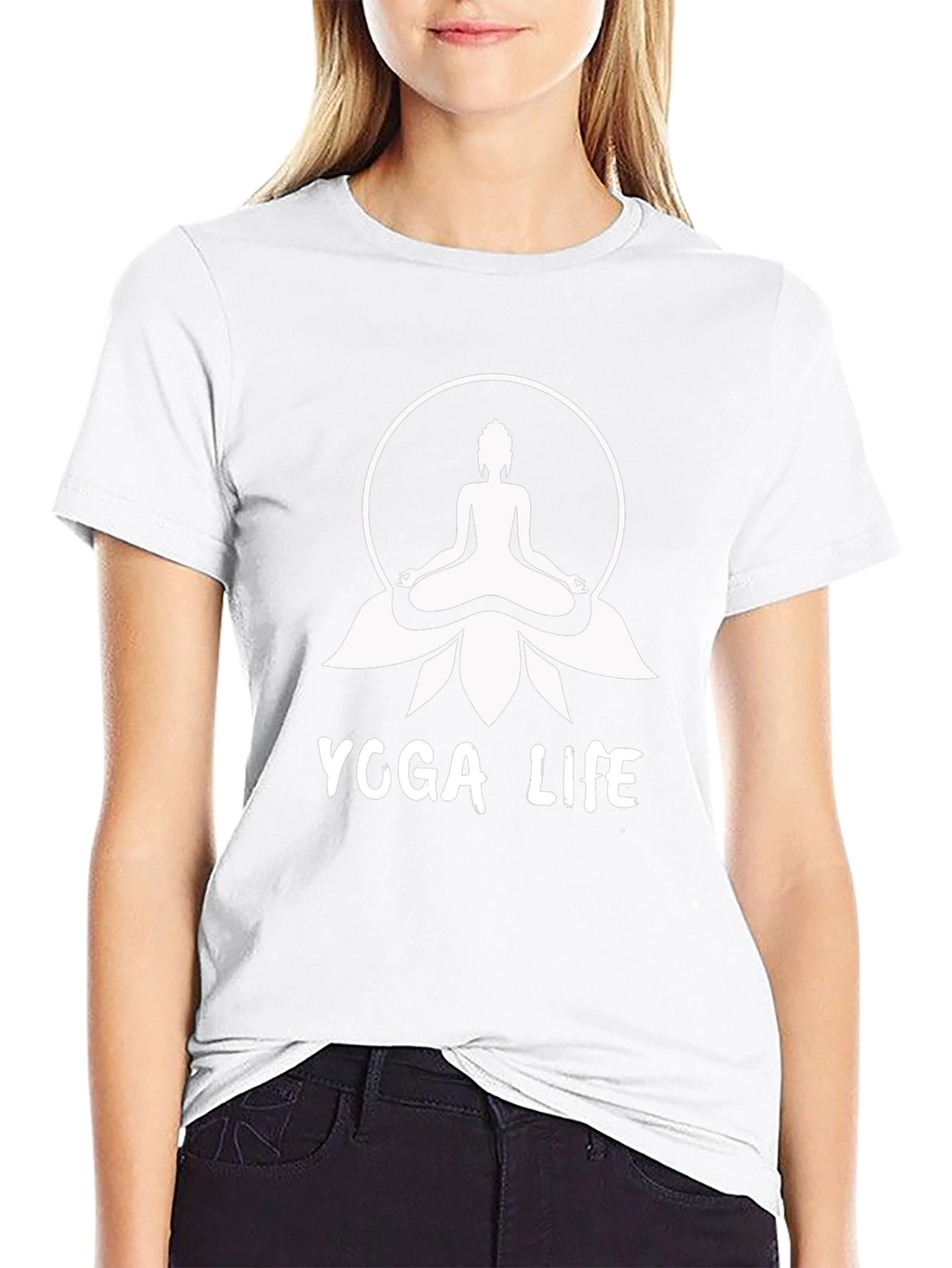 Yoga Life Buddha Graphic Tee - Black