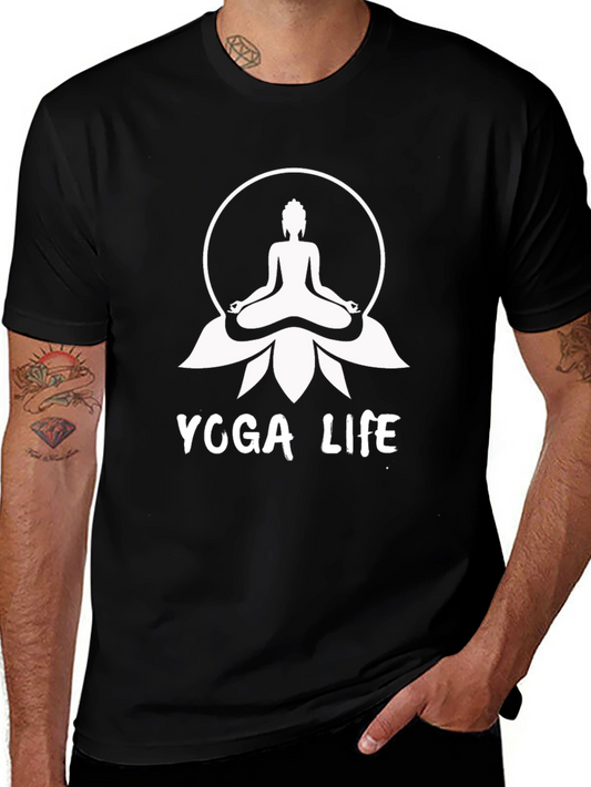 Yoga Life Buddha Graphic Tee - Black
