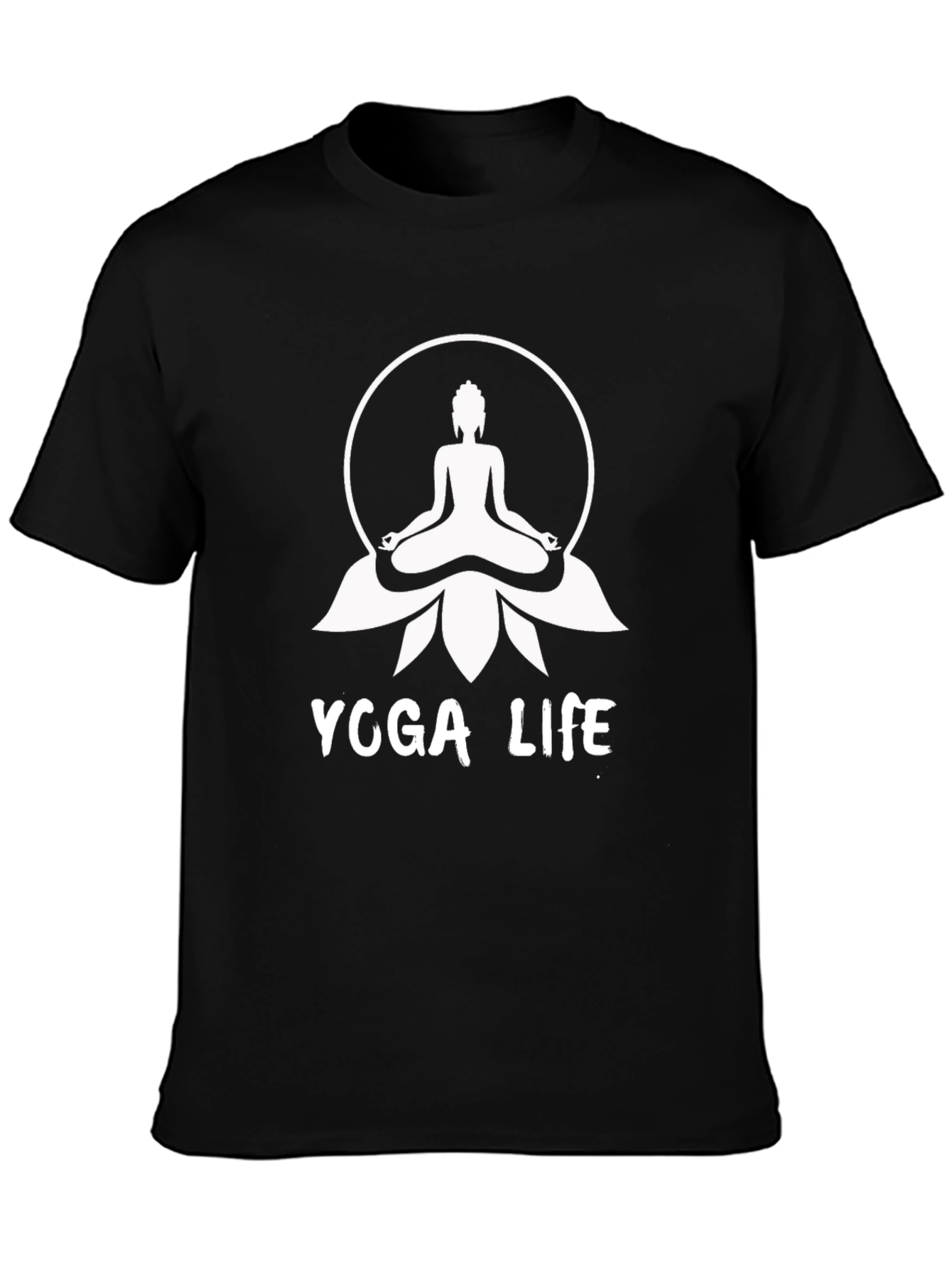 Yoga Life Buddha Graphic Tee - Black