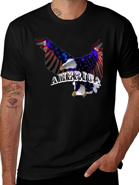 American Flag Eagle Graphic T-Shirt Patriotic USA Pride