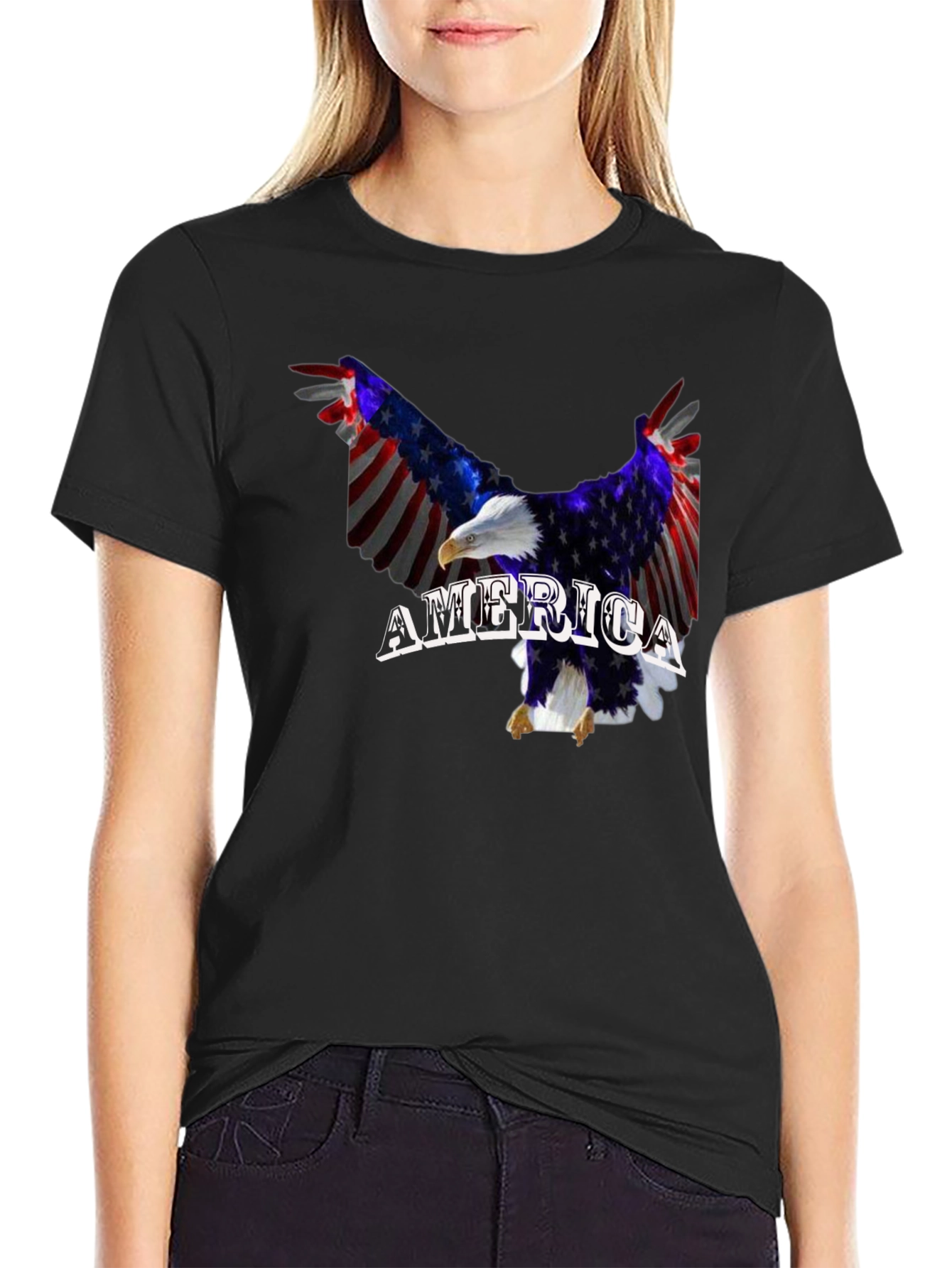 American Flag Eagle Graphic T-Shirt Patriotic USA Pride