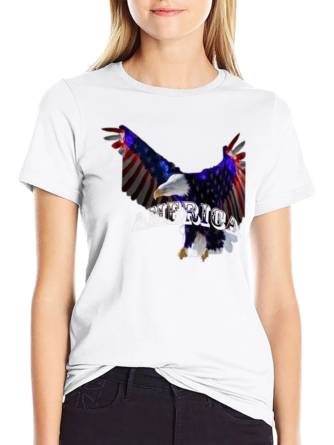 American Flag Eagle Graphic T-Shirt Patriotic USA Pride
