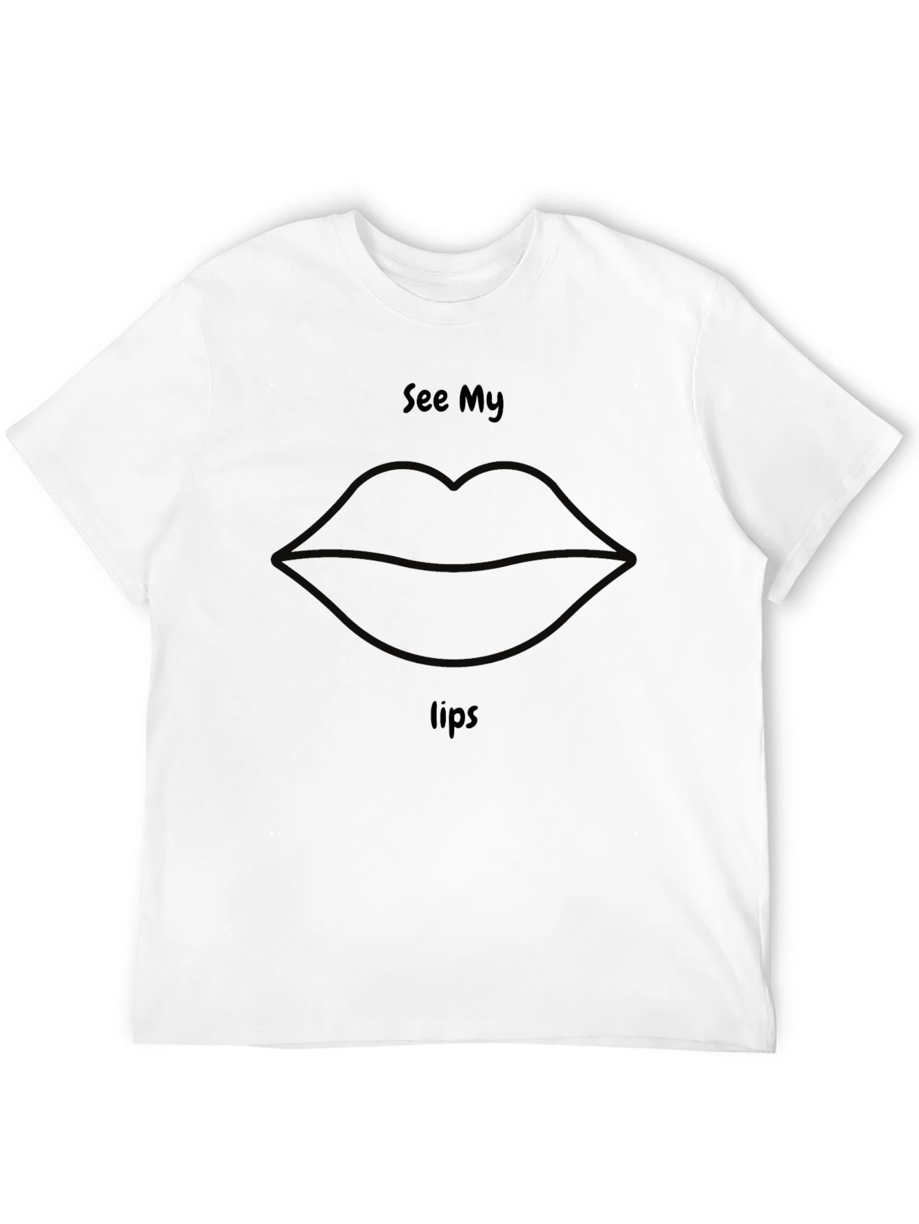 See My Lips Graphic Tee - Novelty Black T-Shirt