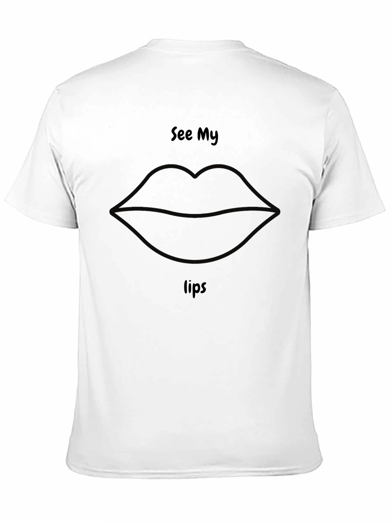 See My Lips Graphic Tee - Novelty Black T-Shirt