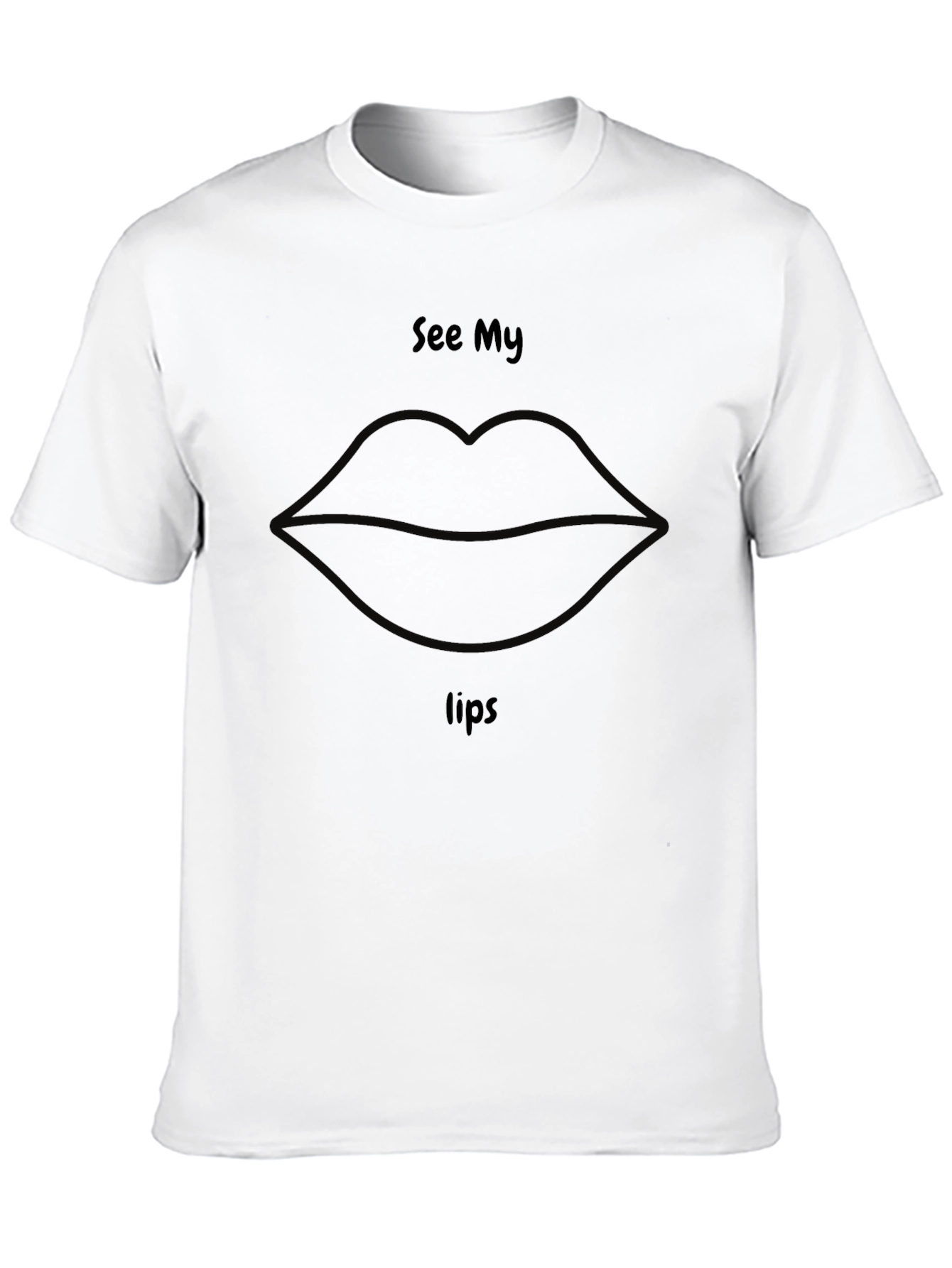 See My Lips Graphic Tee - Novelty Black T-Shirt