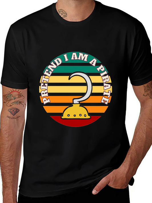 Pretend I Am A Pirate Graphic Tee - Black