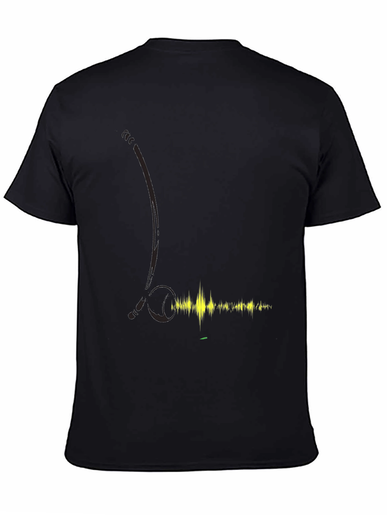 Black T-Shirt with Audio Wave Design