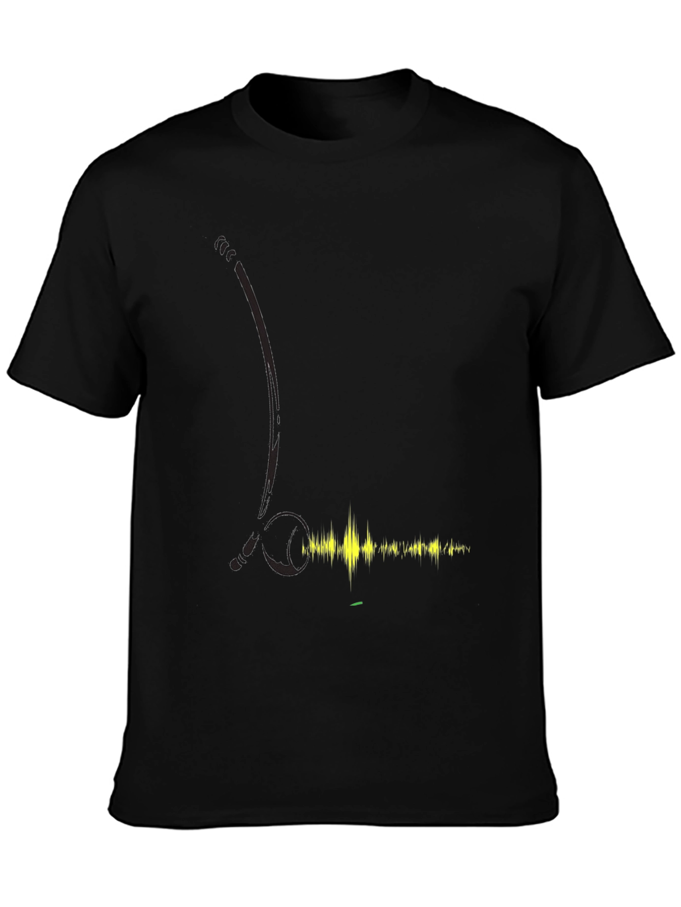 Black T-Shirt with Audio Wave Design