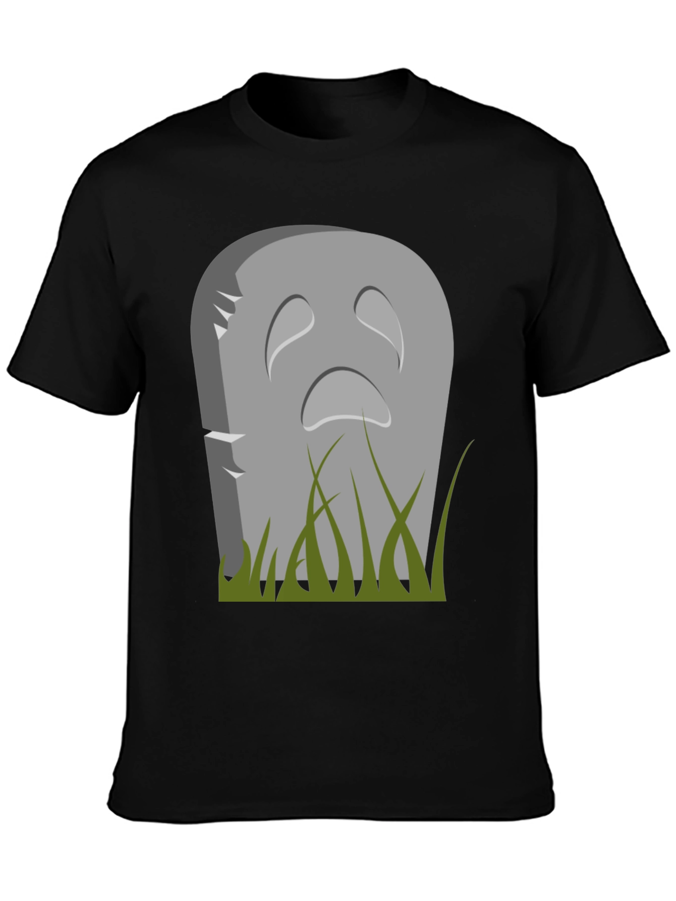 Sad Tombstone Graphic Tee - Halloween Apparel