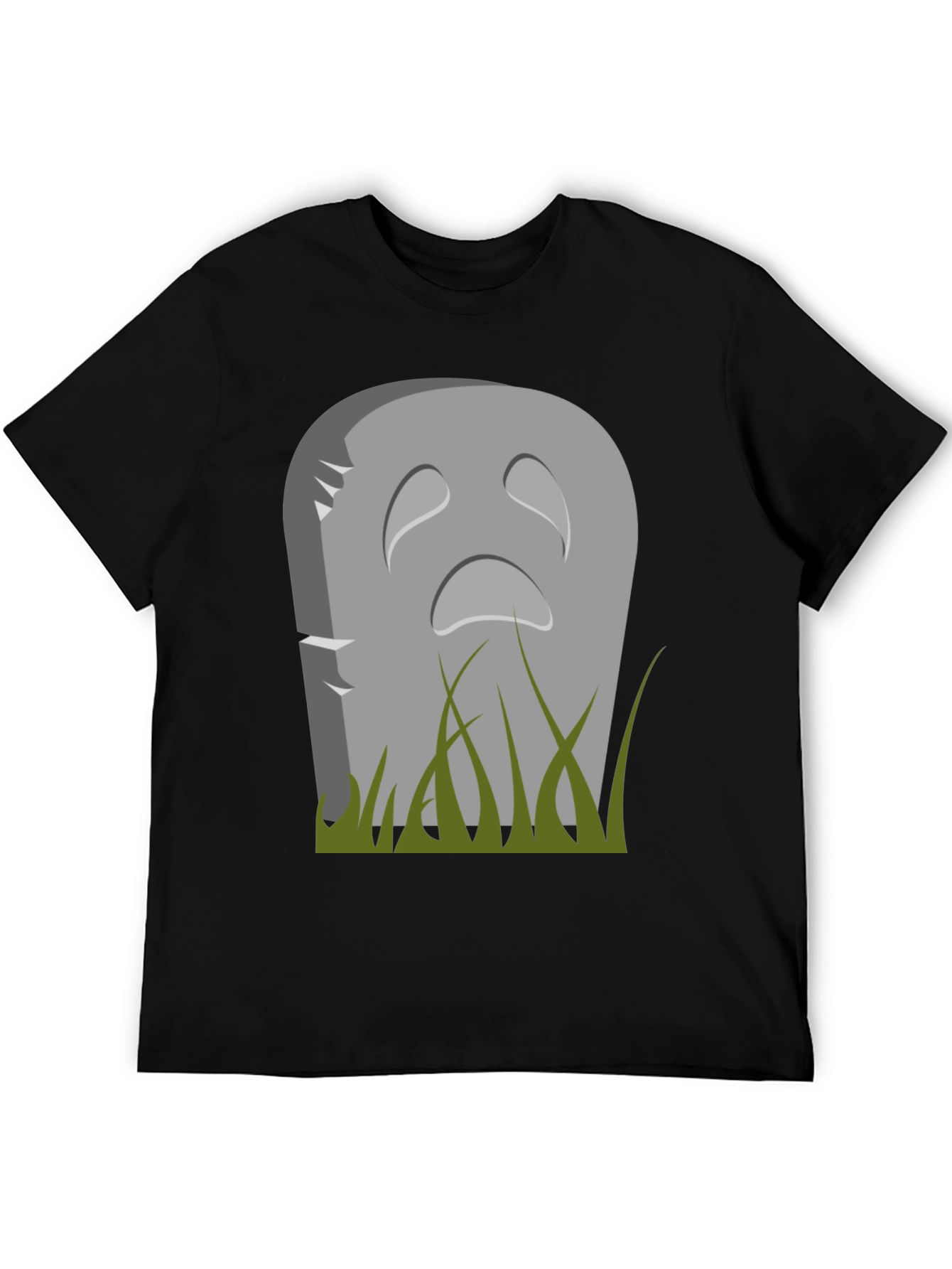 Sad Tombstone Graphic Tee - Halloween Apparel