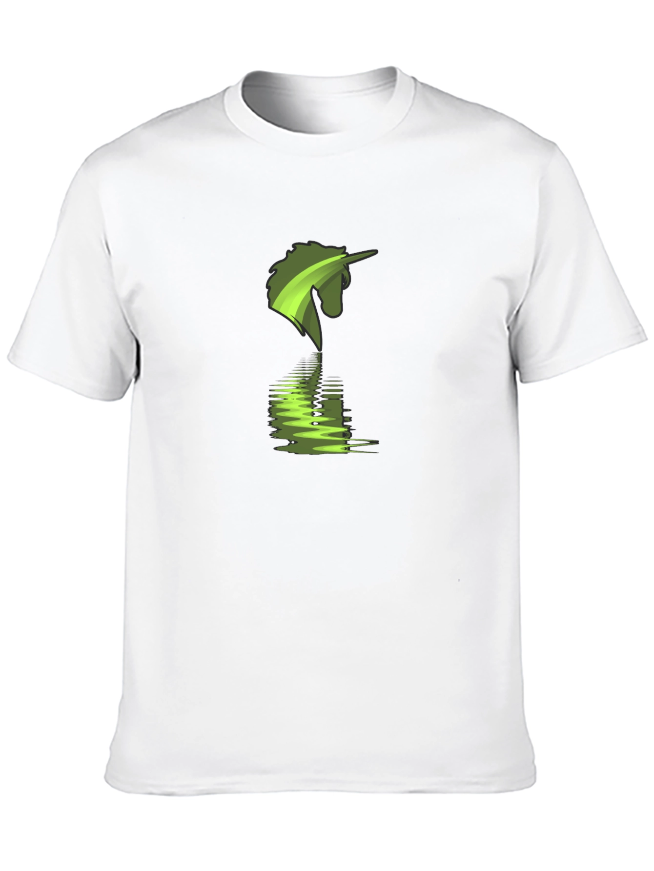 Green Unicorn Reflection Graphic T-Shirt