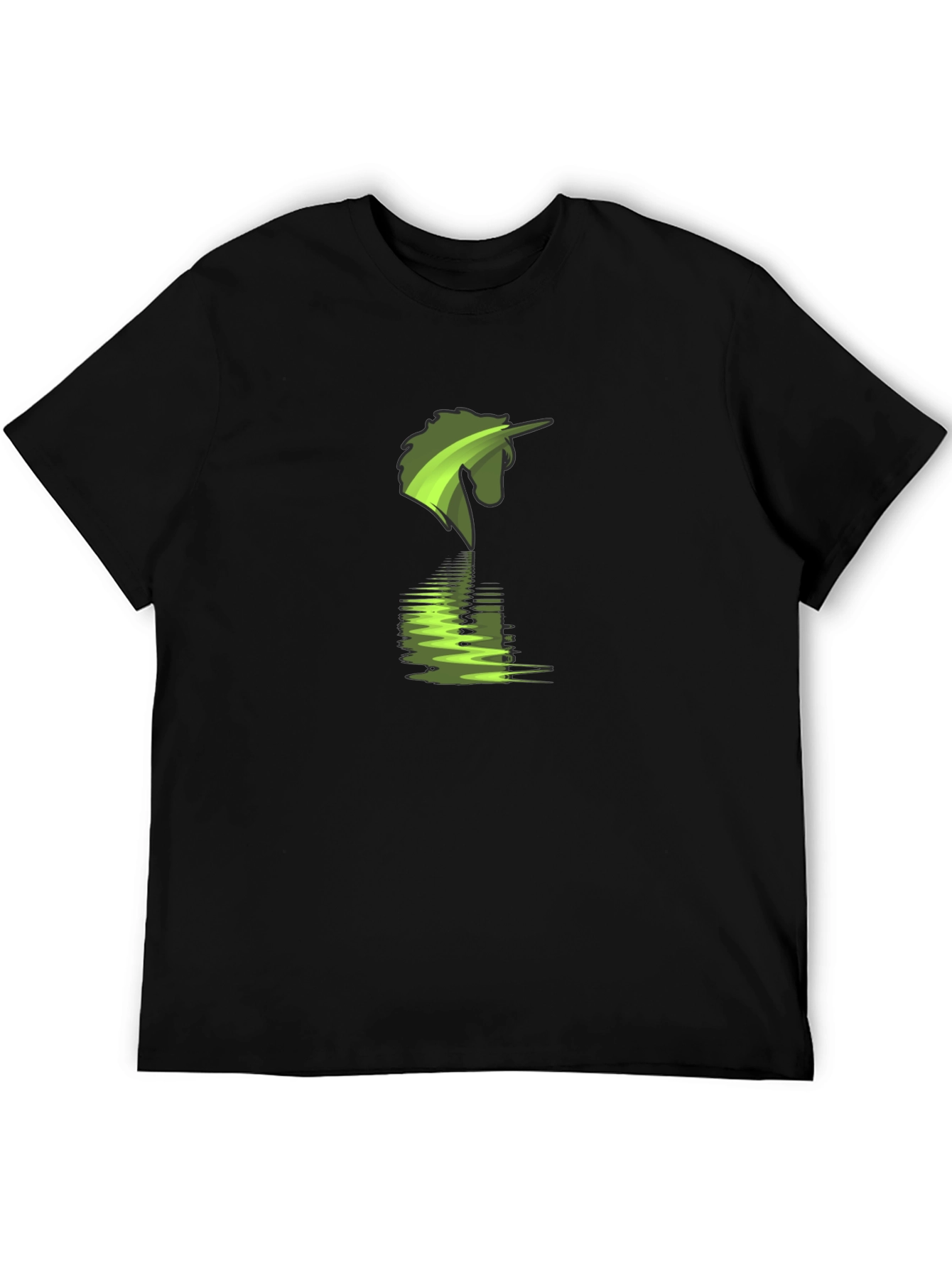Green Unicorn Reflection Graphic T-Shirt