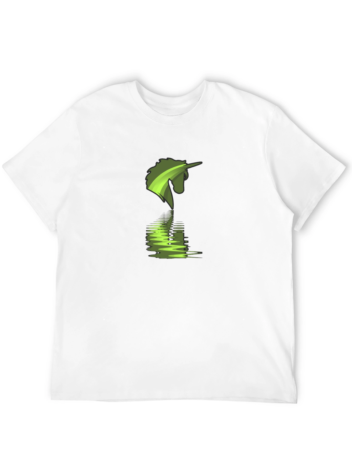 Green Unicorn Reflection Graphic T-Shirt