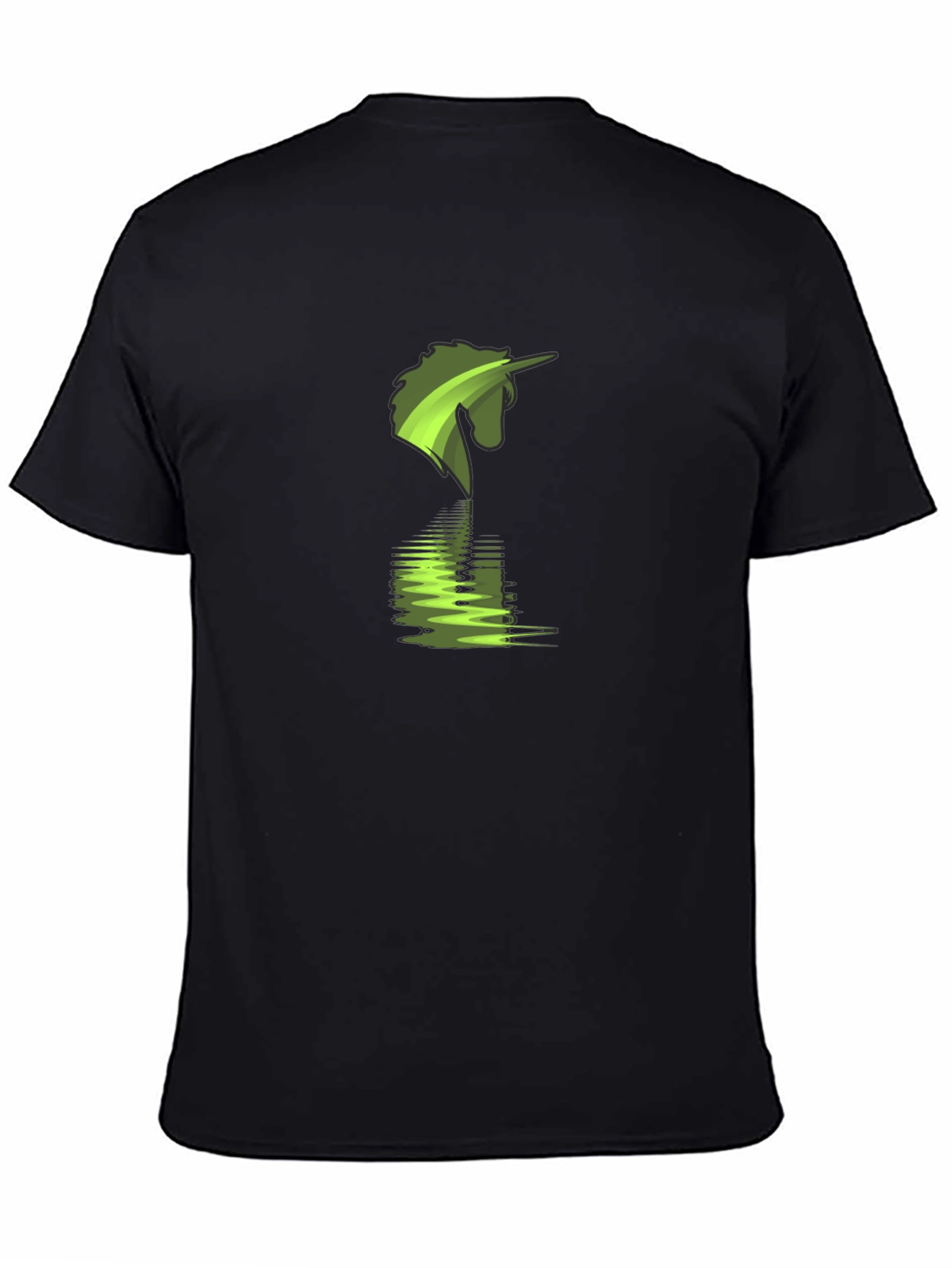 Green Unicorn Reflection Graphic T-Shirt