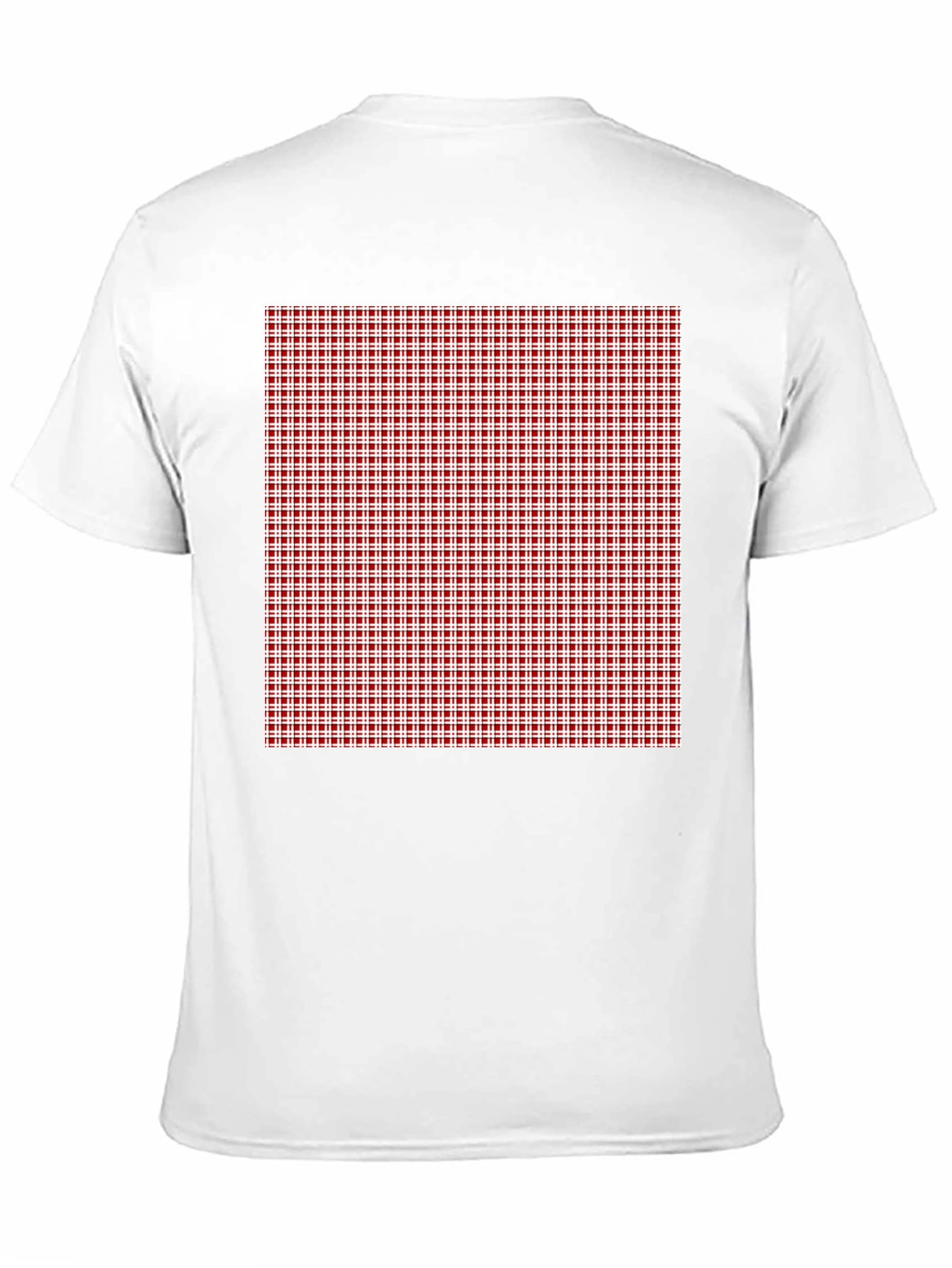 Black Tee with Red Gingham Check Print