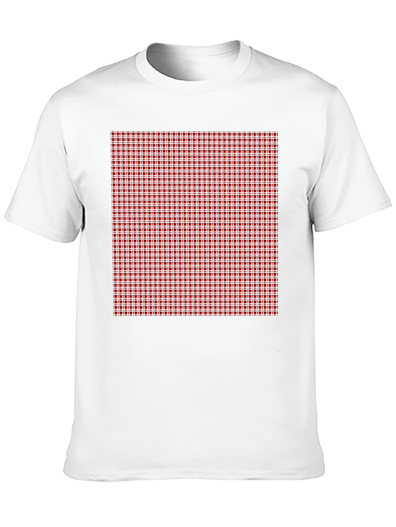 Black Tee with Red Gingham Check Print