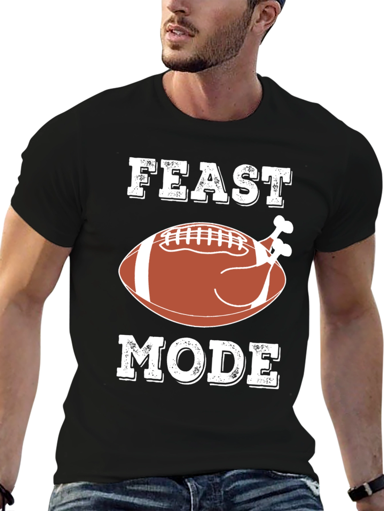Feast Mode Turkey Football T-Shirt