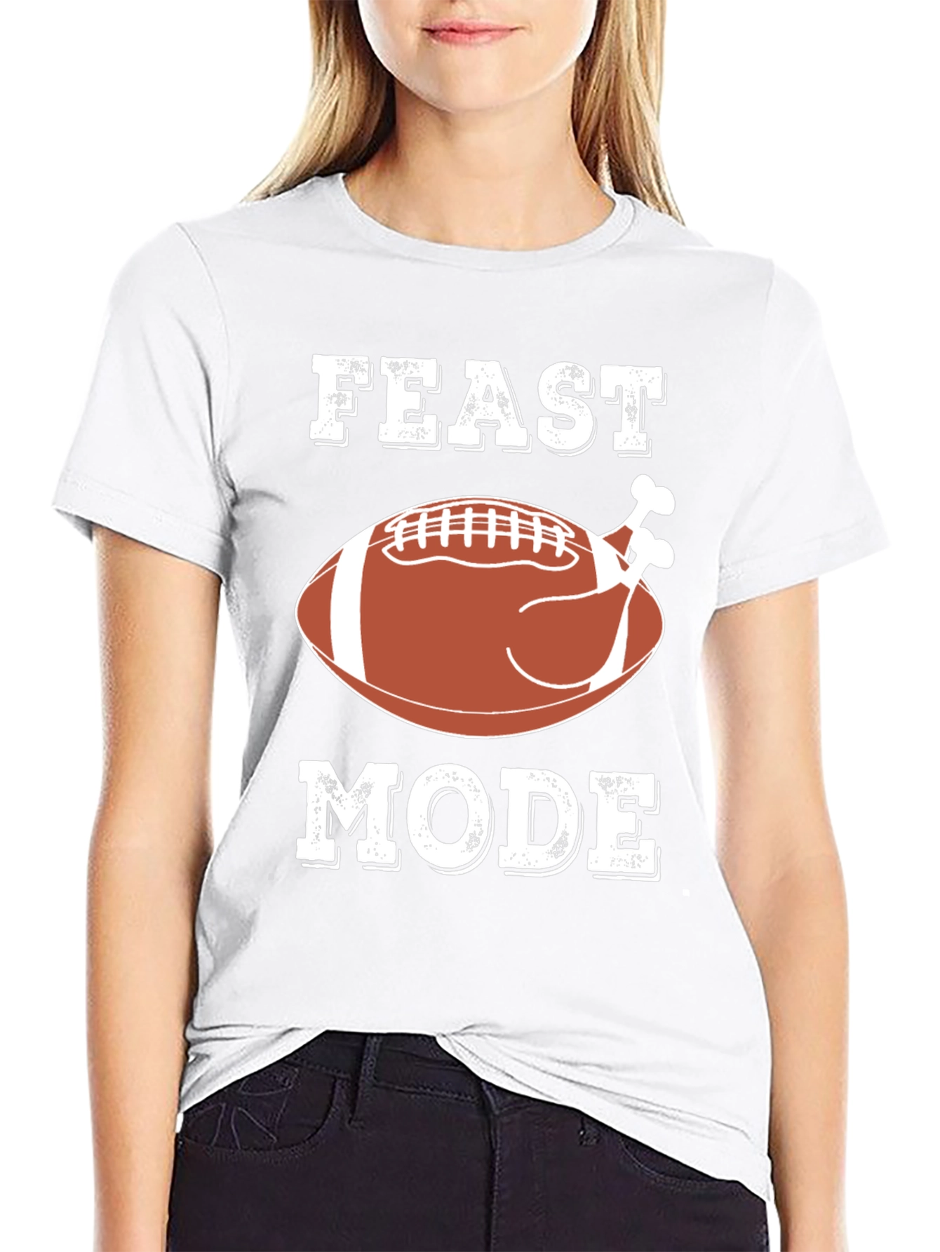 Feast Mode Turkey Football T-Shirt
