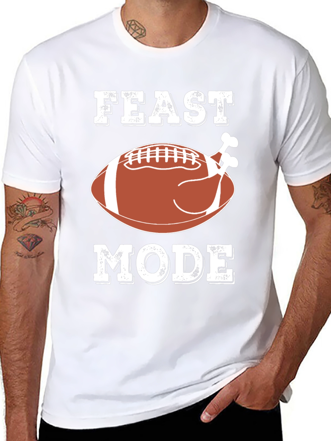 Feast Mode Turkey Football T-Shirt