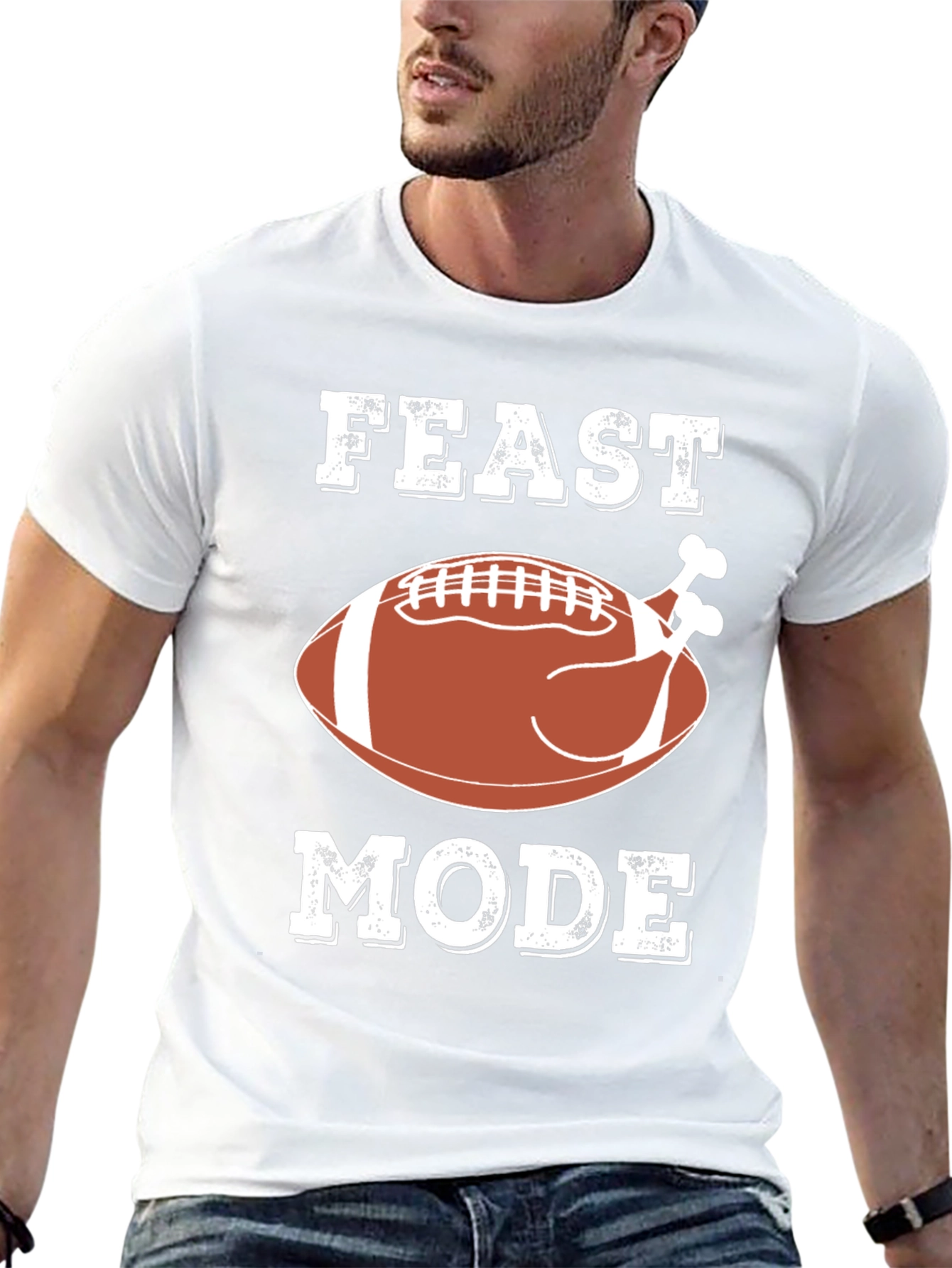 Feast Mode Turkey Football T-Shirt