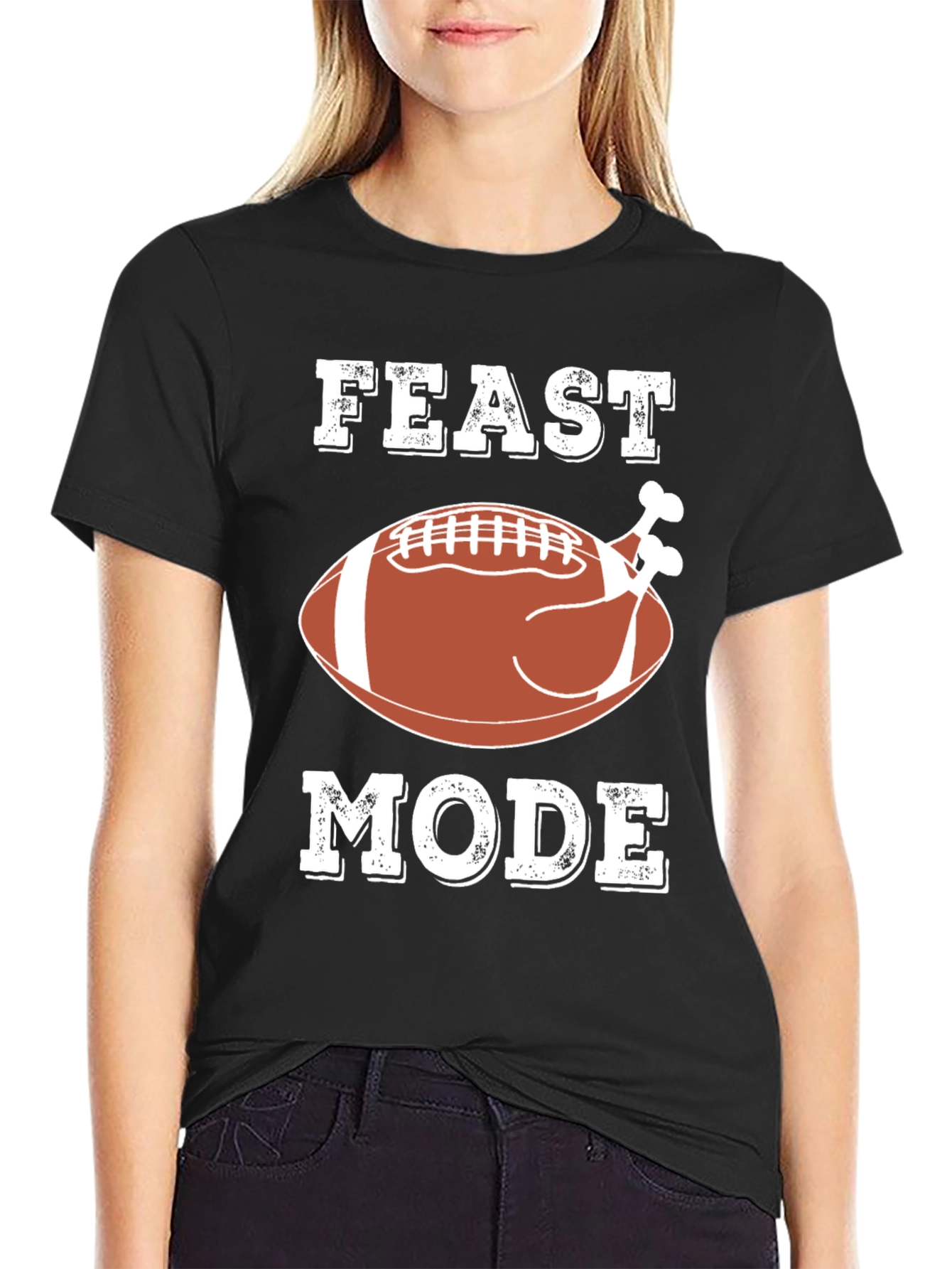 Feast Mode Turkey Football T-Shirt