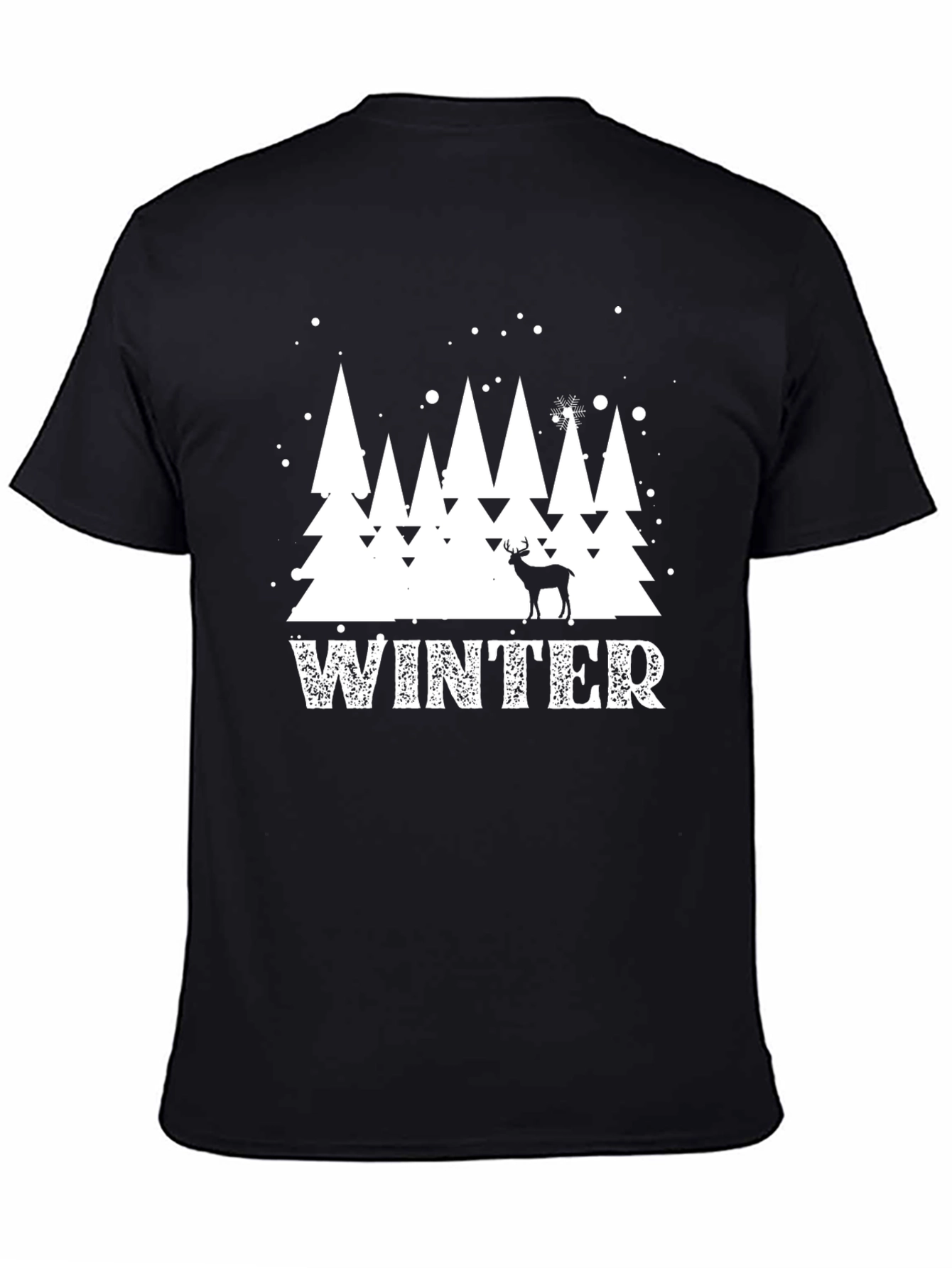 Winter Scene Graphic Tee - Holiday Deer Shirt