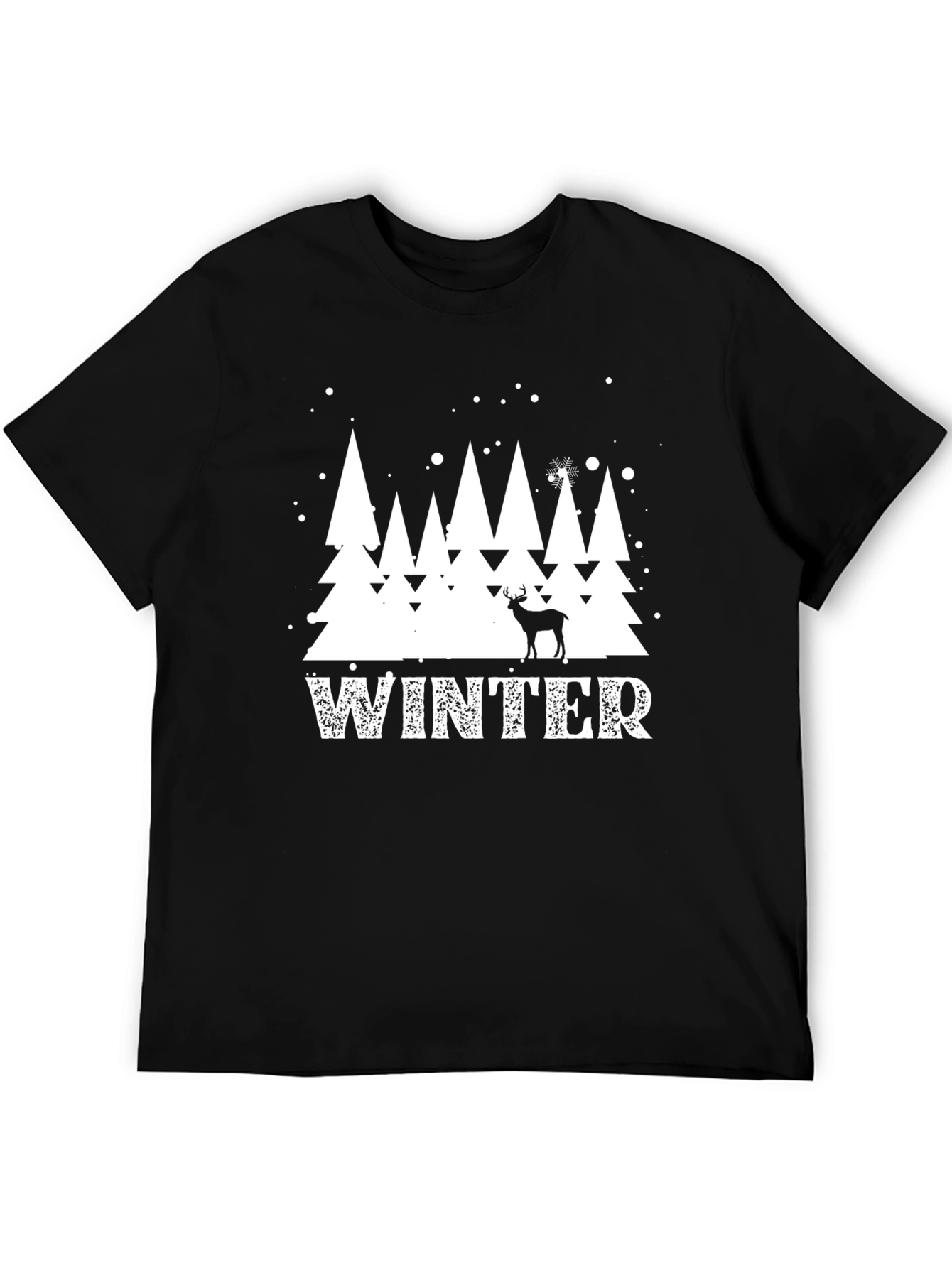 Winter Scene Graphic Tee - Holiday Deer Shirt