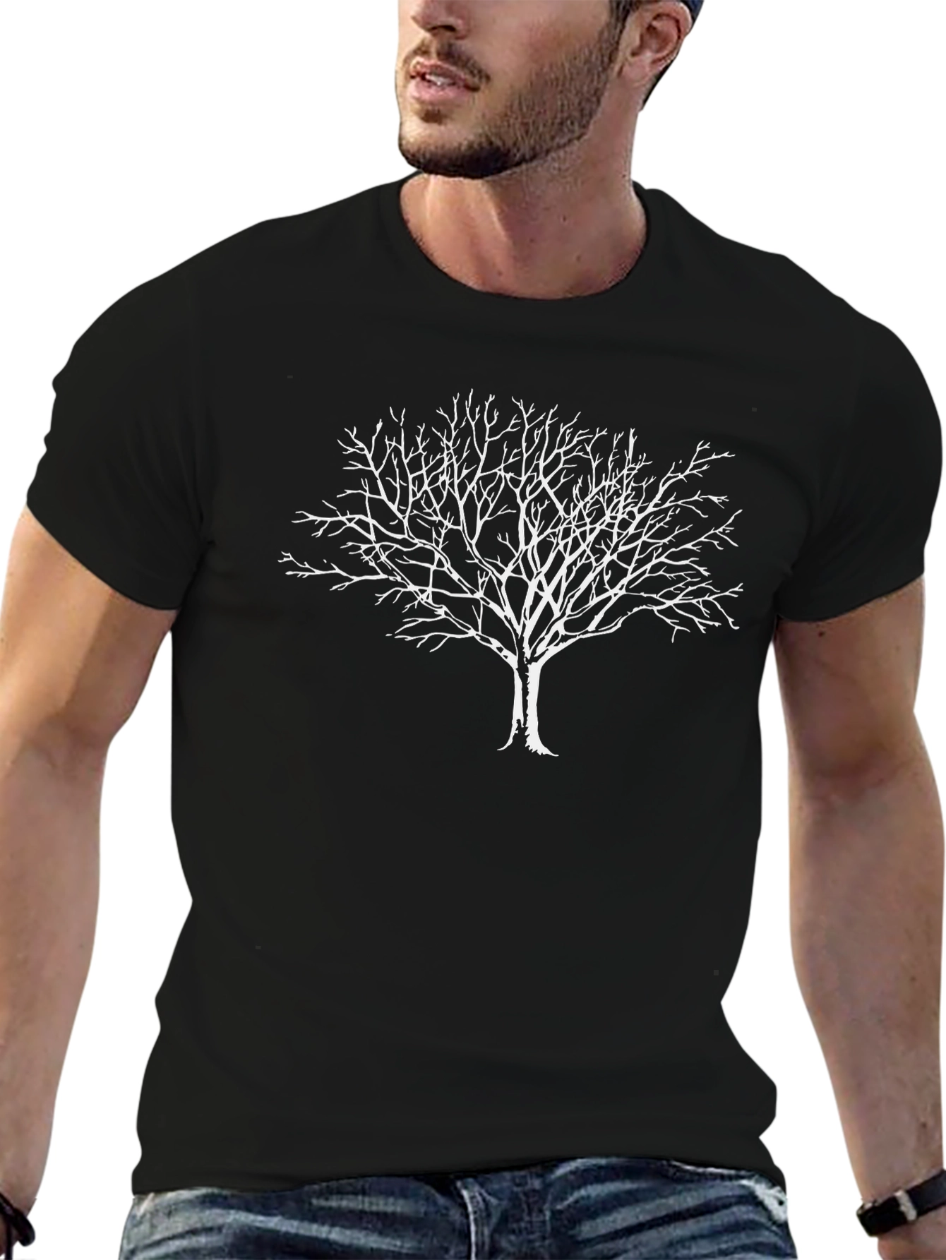 Black Tree Graphic Tee - Nature Inspired Casual Wear
