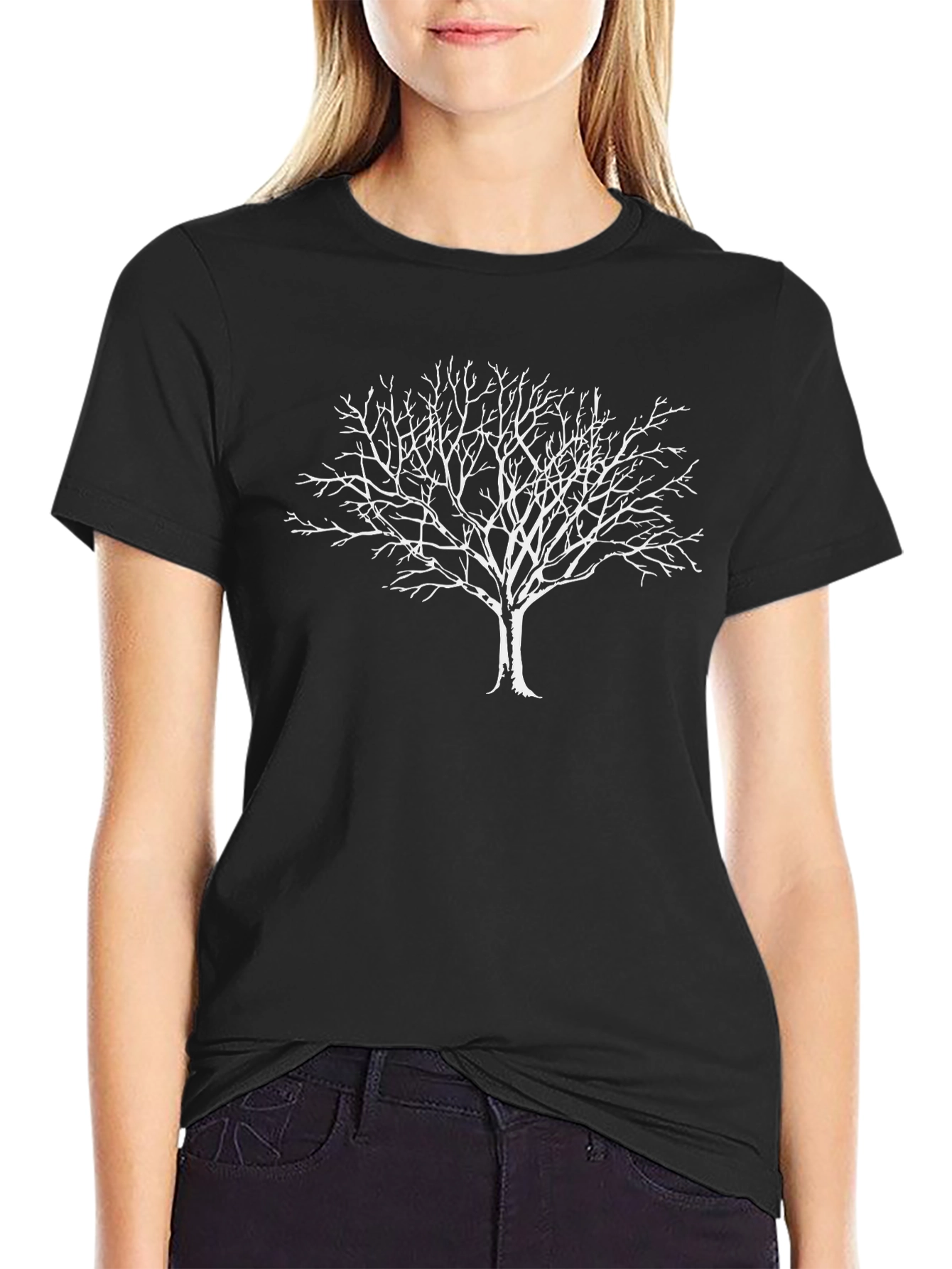 Black Tree Graphic Tee - Nature Inspired Casual Wear