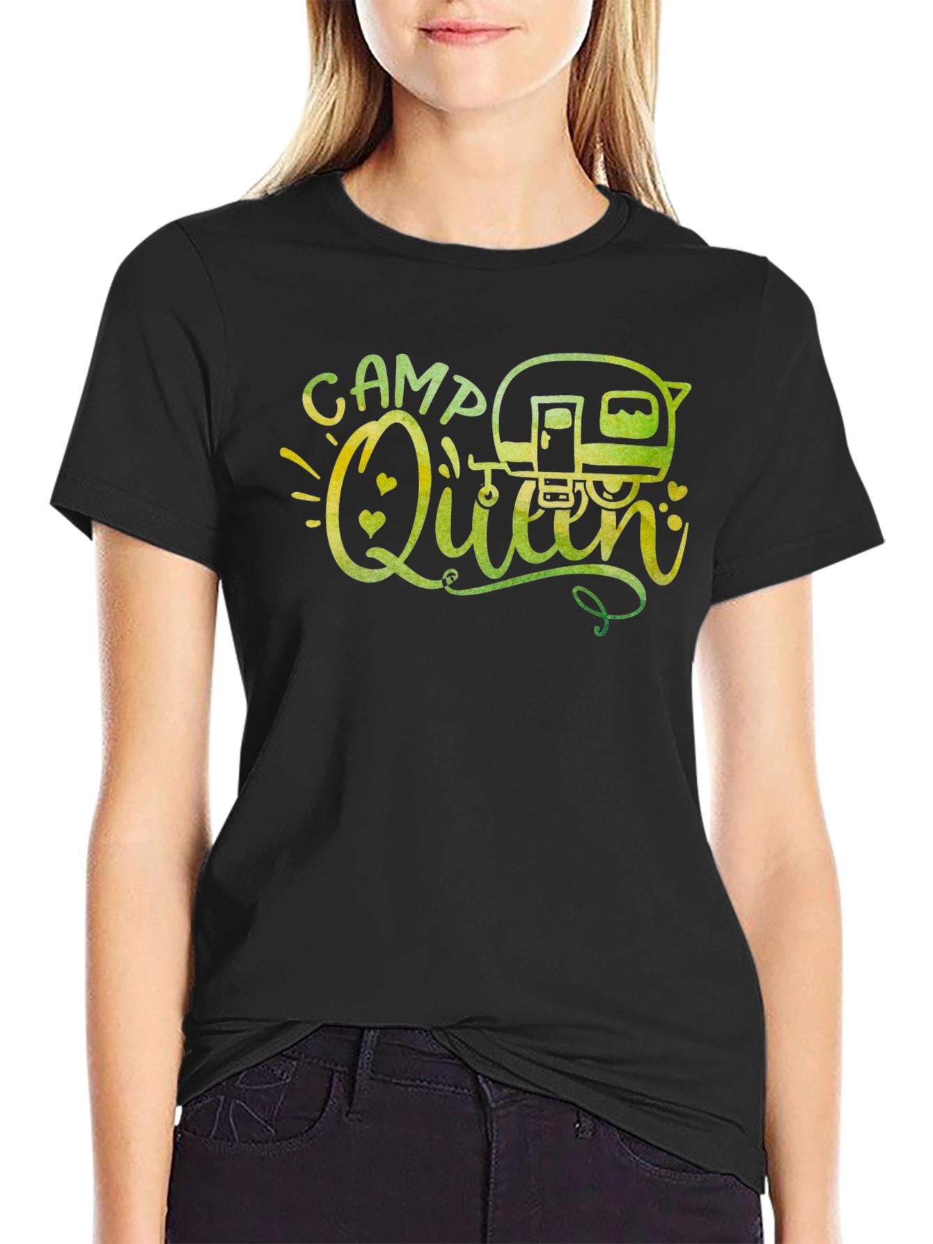 Camp Queen Graphic Tee - Camping Lover Shirt