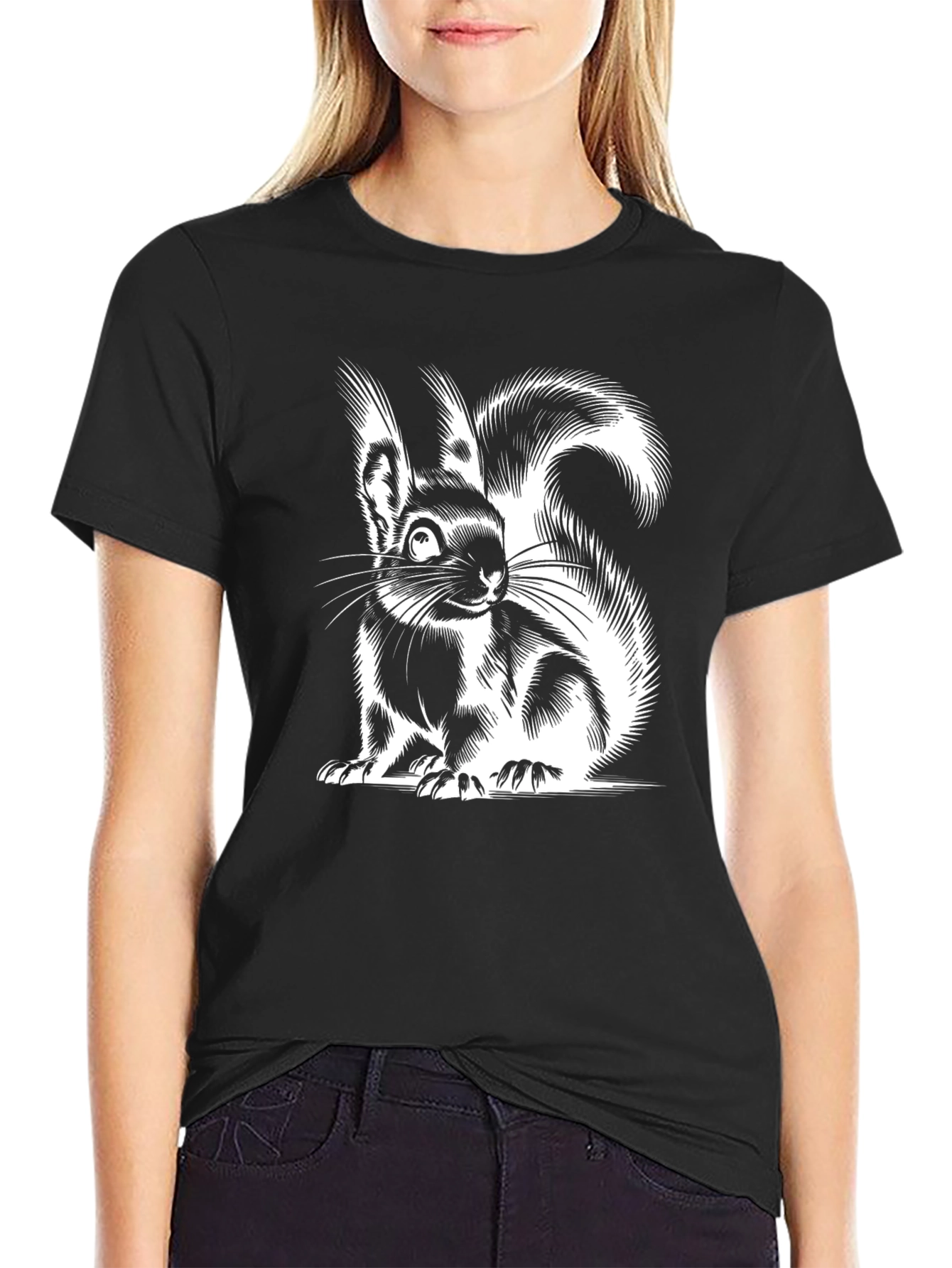 Squirrel Graphic Tee - Black
