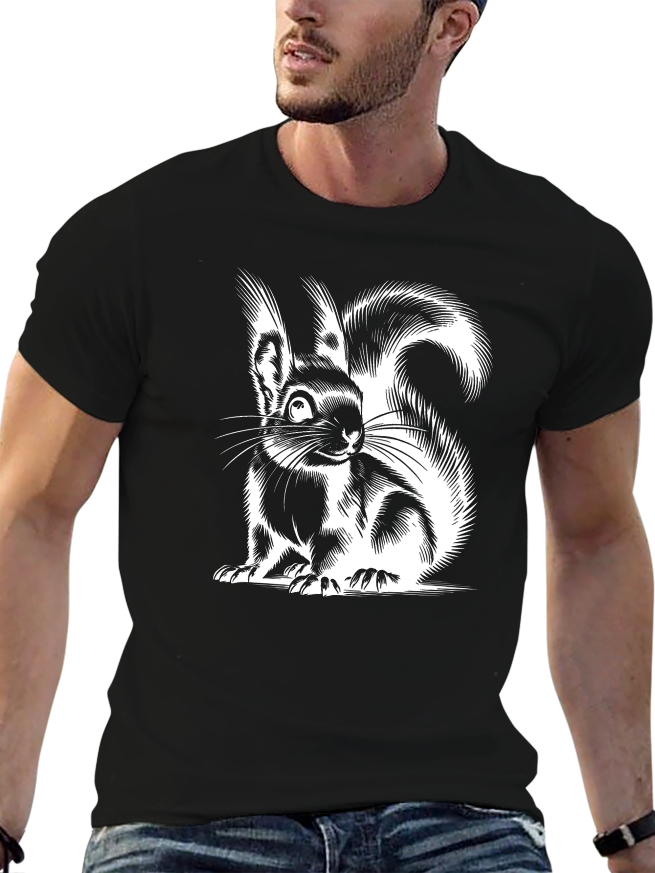 Squirrel Graphic Tee - Black