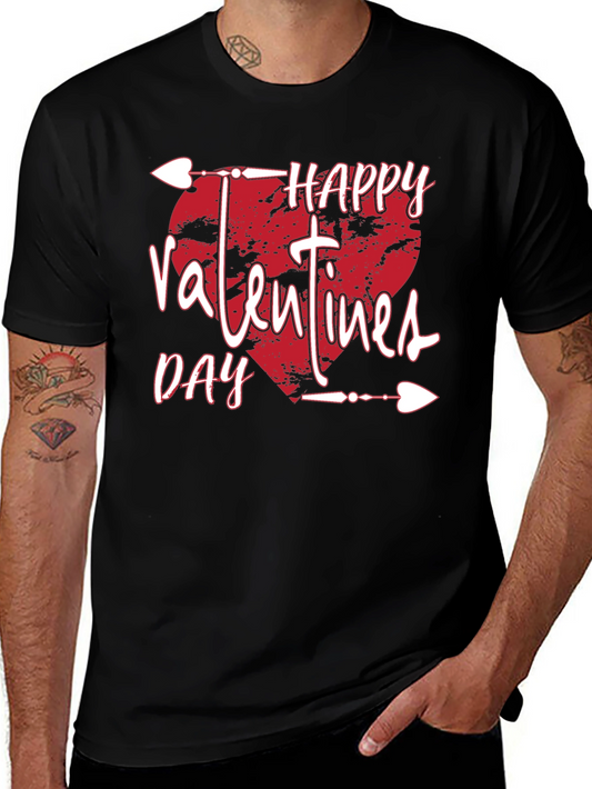 Happy Valentines Day T-Shirt Black Arrow Heart Design