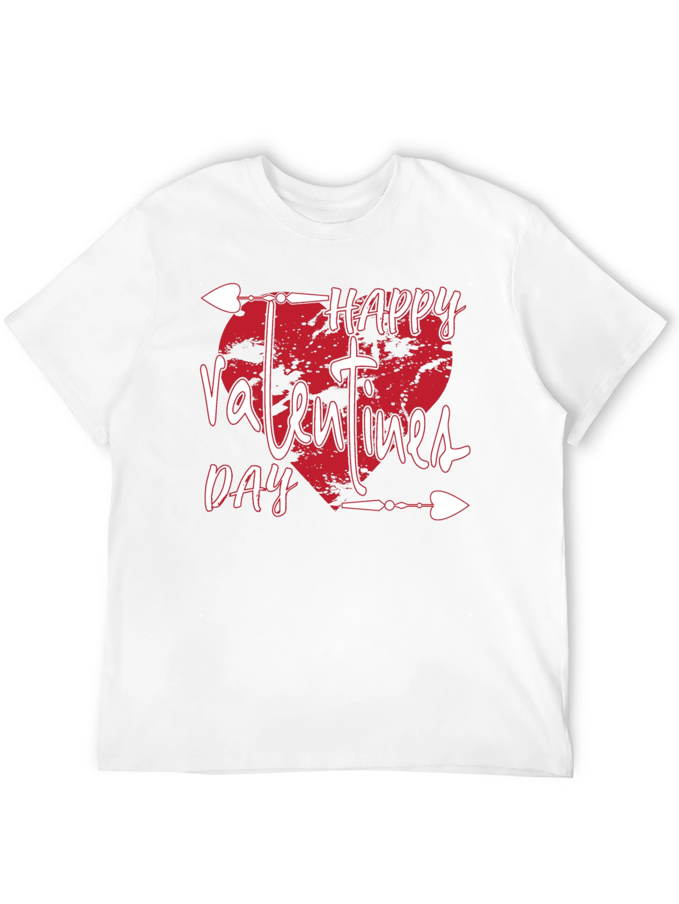 Happy Valentines Day T-Shirt Black Arrow Heart Design