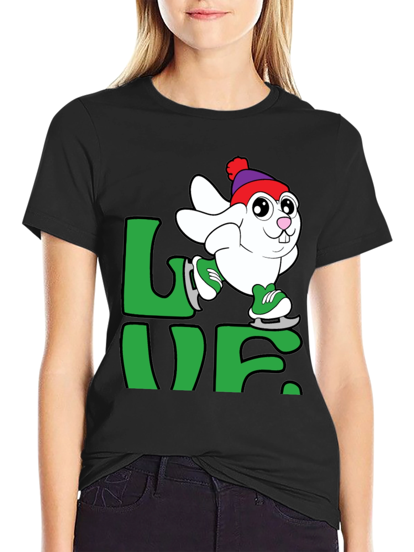 Skating Bunny Love T-Shirt