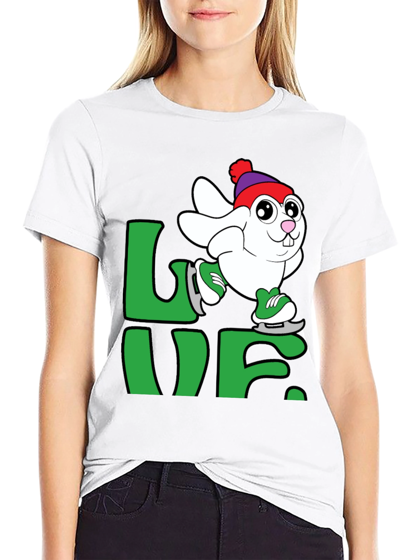 Skating Bunny Love T-Shirt