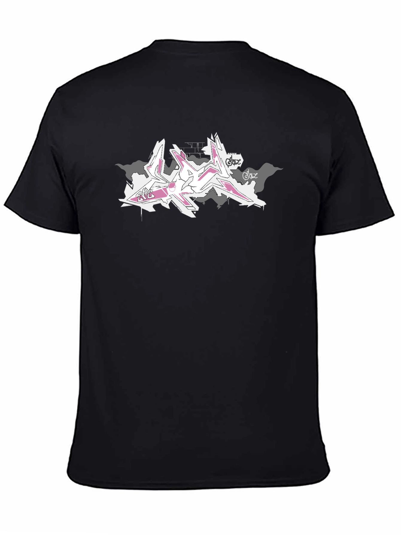Abstract Graffiti Print Black T-Shirt
