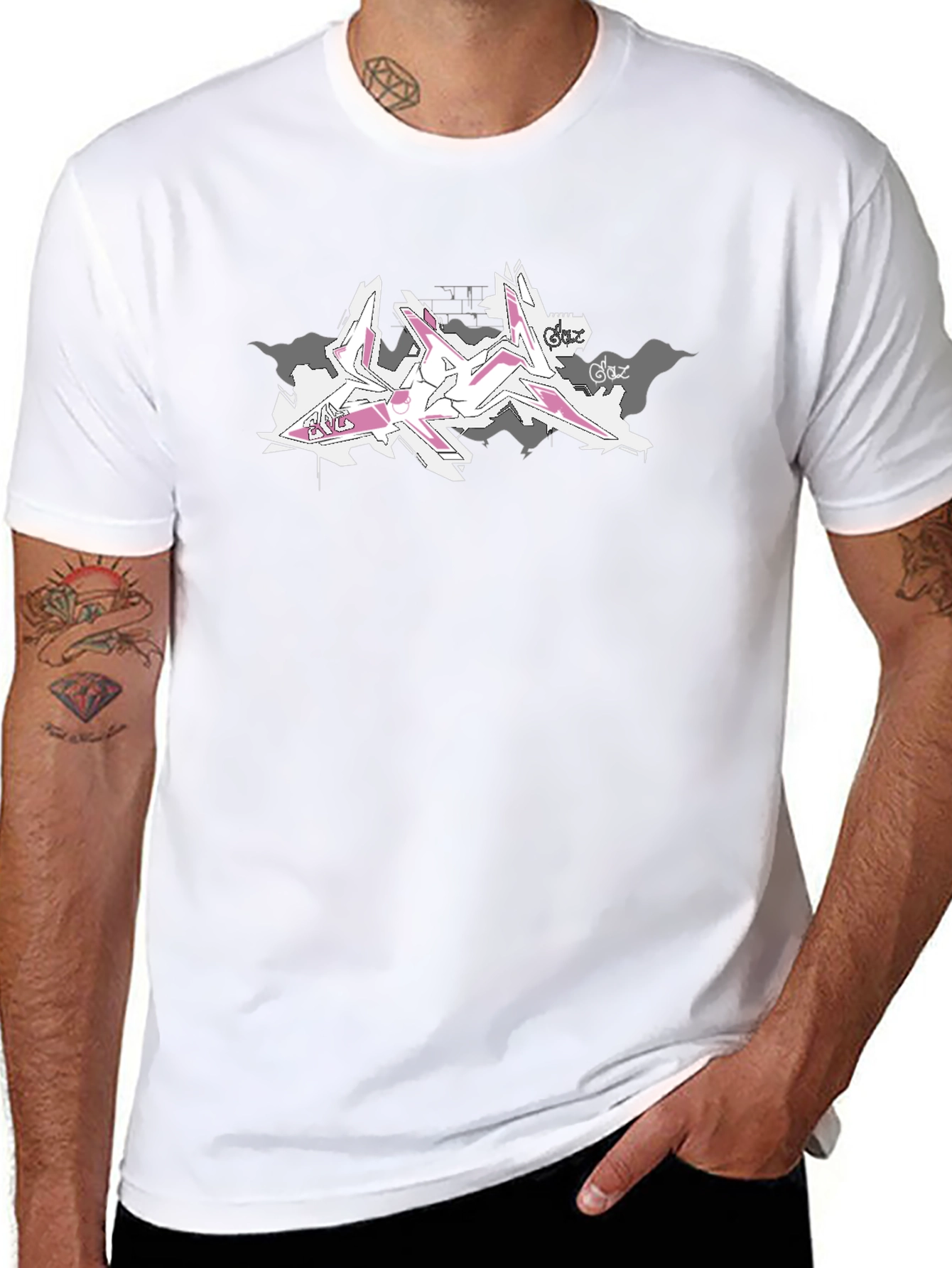 Abstract Graffiti Print Black T-Shirt