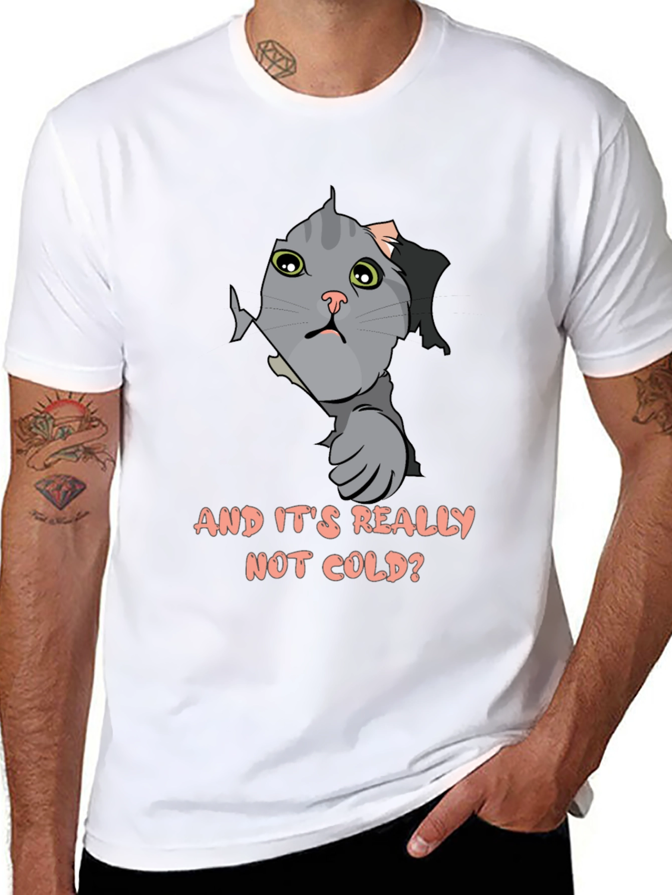 Cat Peek T-Shirt - Funny Kitten Design
